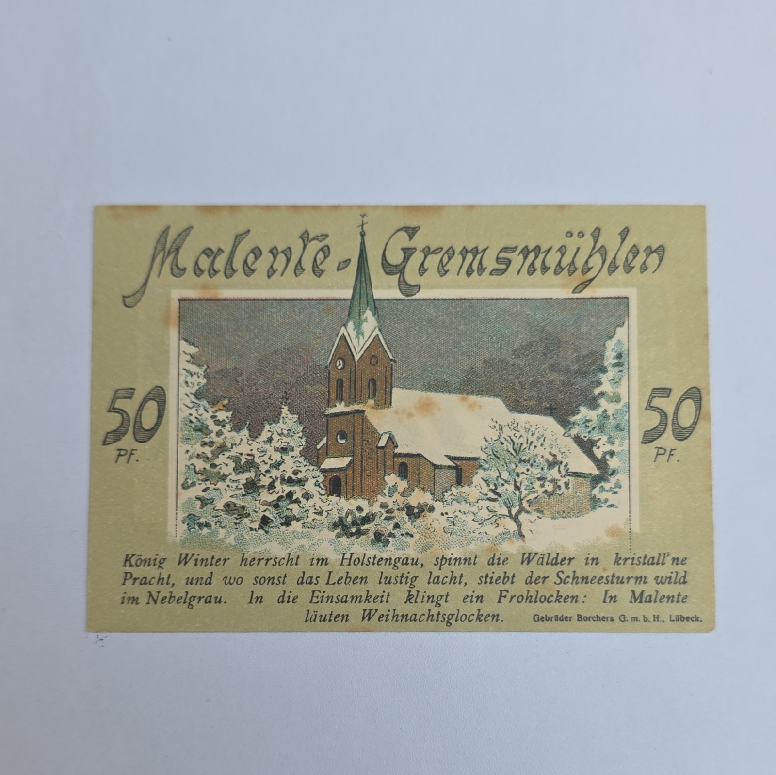 50 Pfennig 1921 Excellent Condition Old BANKNOTE Germany