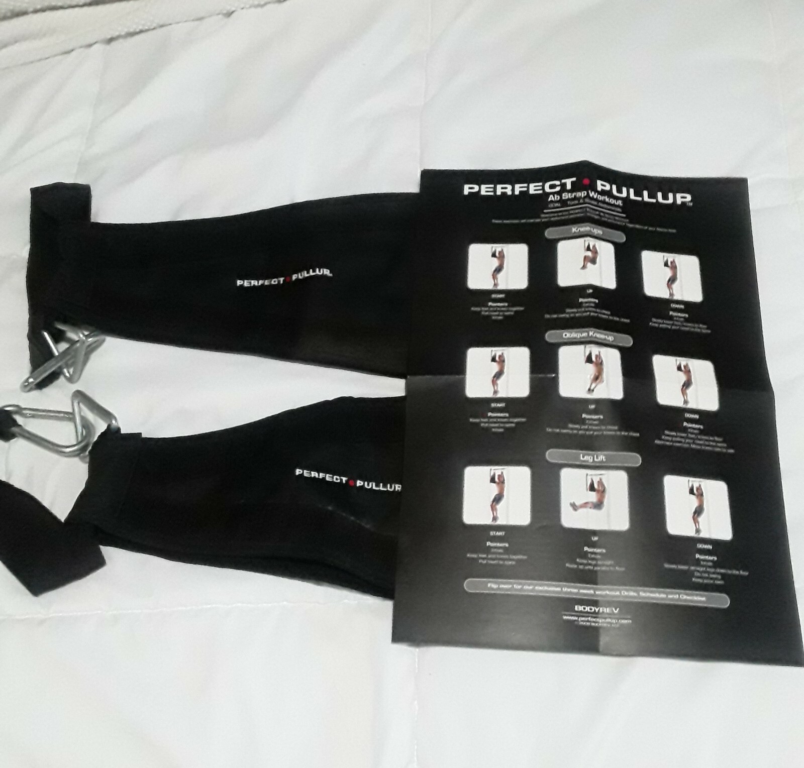 Perfect Pull AB Straps Workout POSTER Double Sided Exercise
