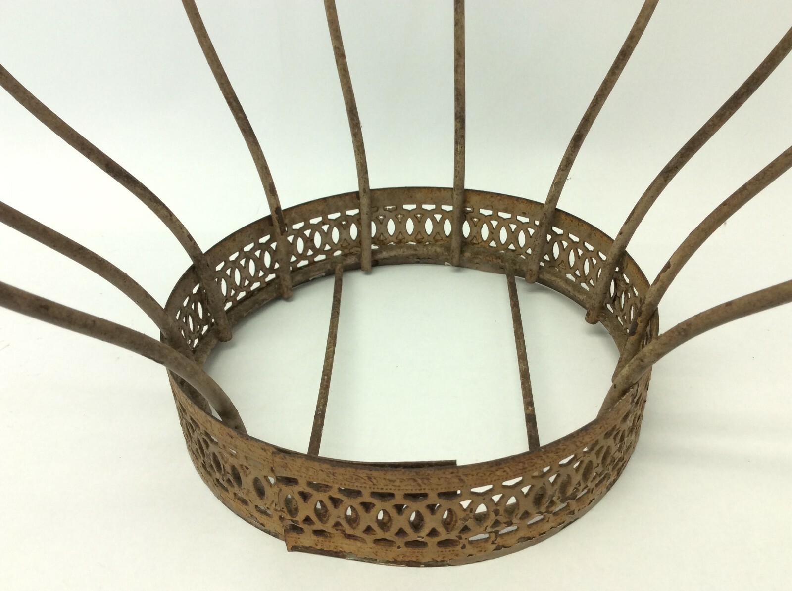 Unusual Caged Hanging Planter Hanger Cage Rustic Used Decorative