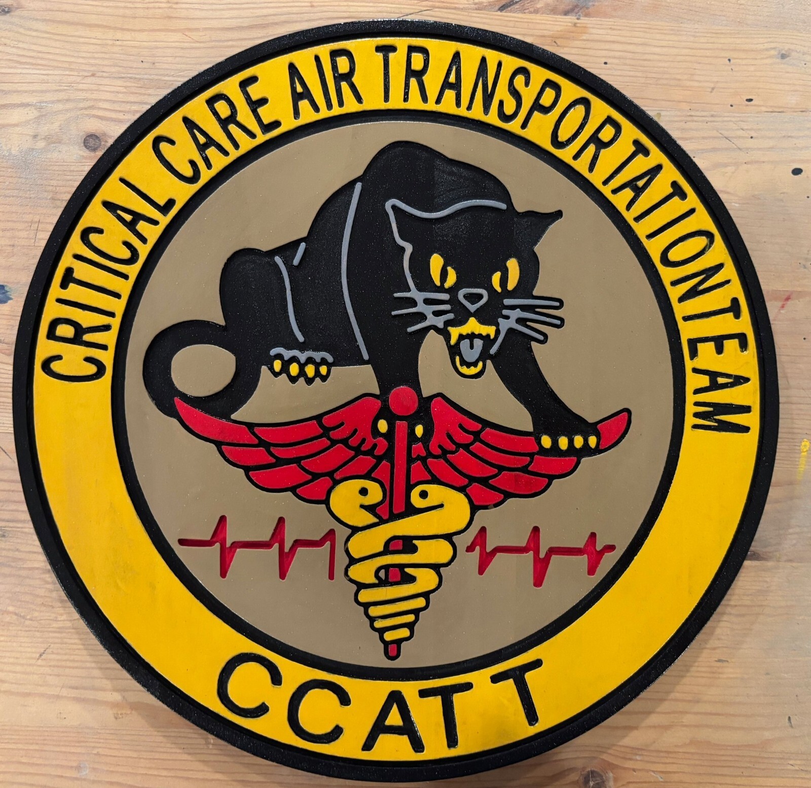 Critical Care Transportation 3D routed patch plaque sign Custom