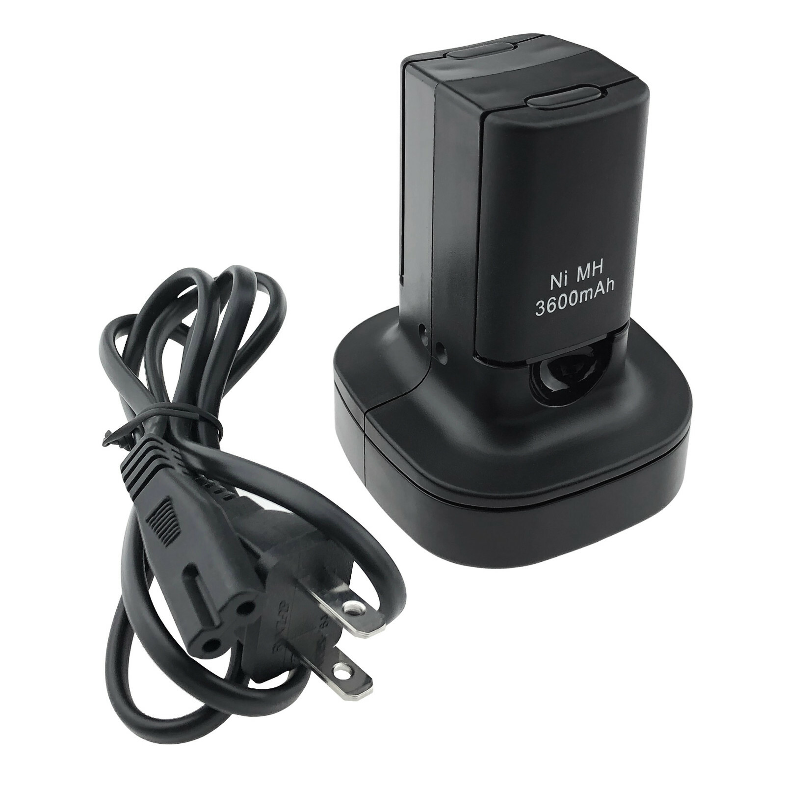 2 Pack Battery with Dual Charging Station for Xbox 360 Wireless Controller Black