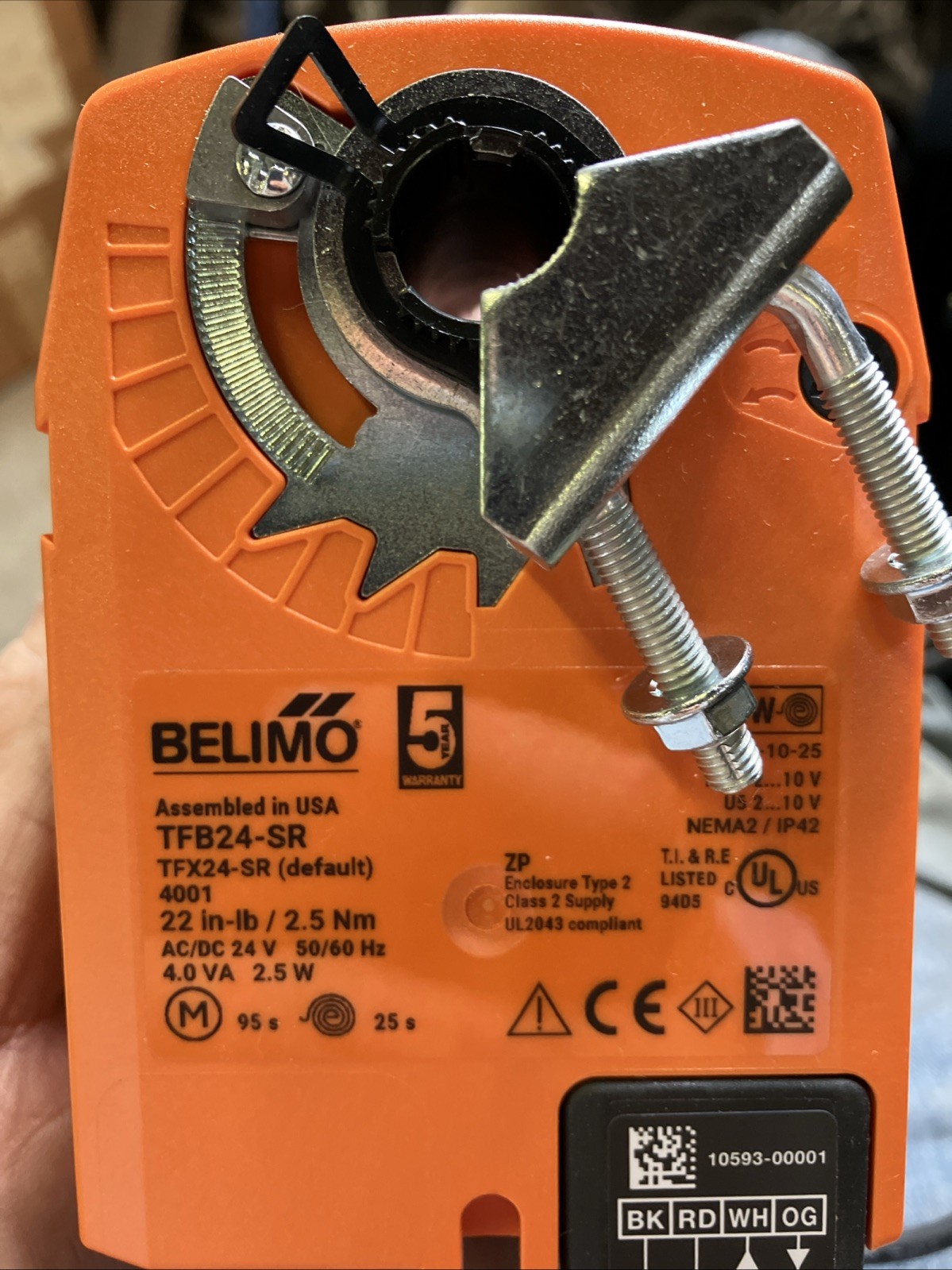 Belimo TFB24-SR Damper Actuator 22xLb 2.5xNm 24vac/Dc