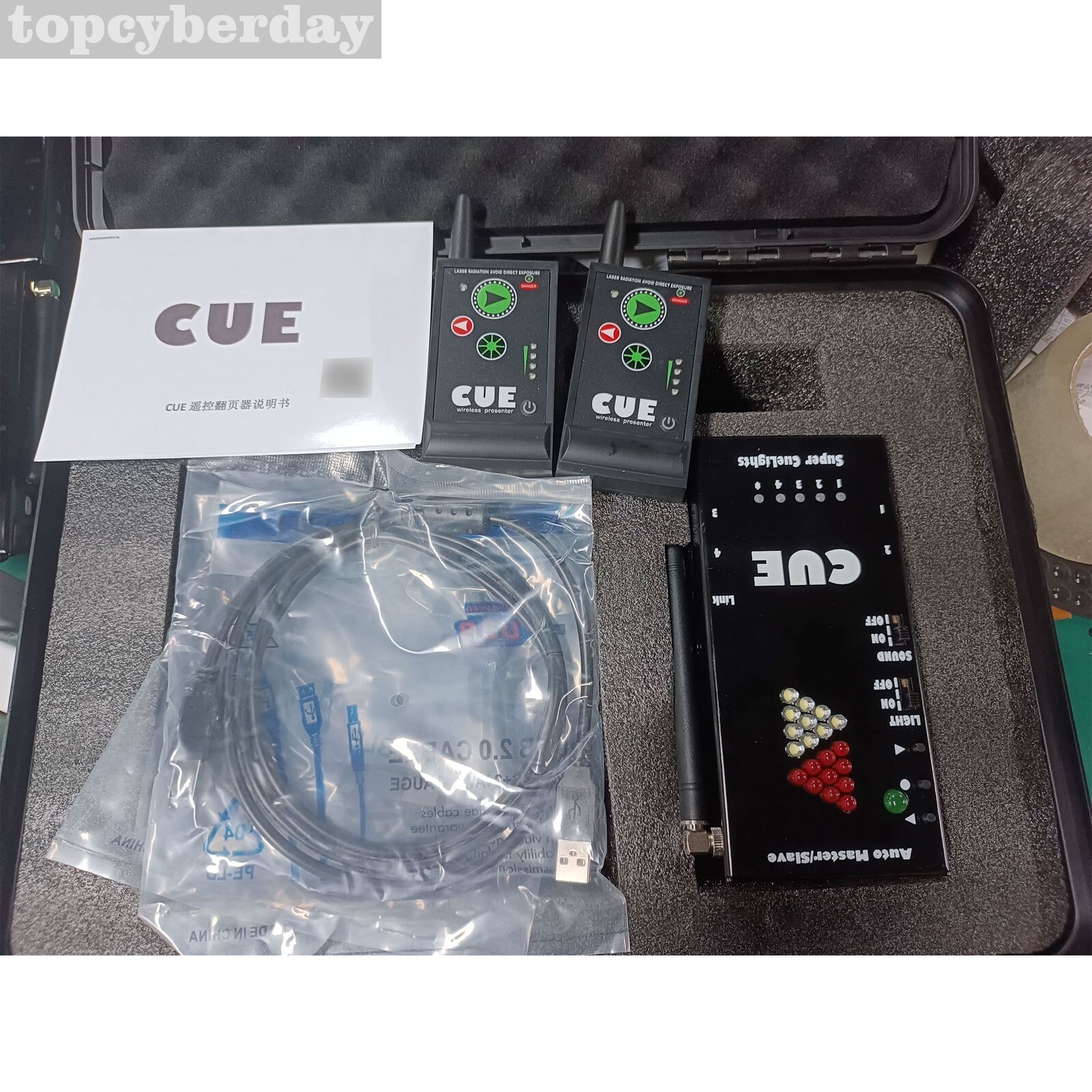 Super Cuelight Presenter Remote 1 Receiver 2 Transmitters for PPT Presentation A