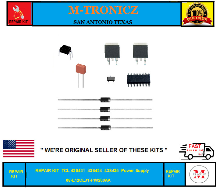 REPAIR KIT  For  TCL 43S431  43S434  43S435 Power Supply  08-L12CLJ1-PW200AA