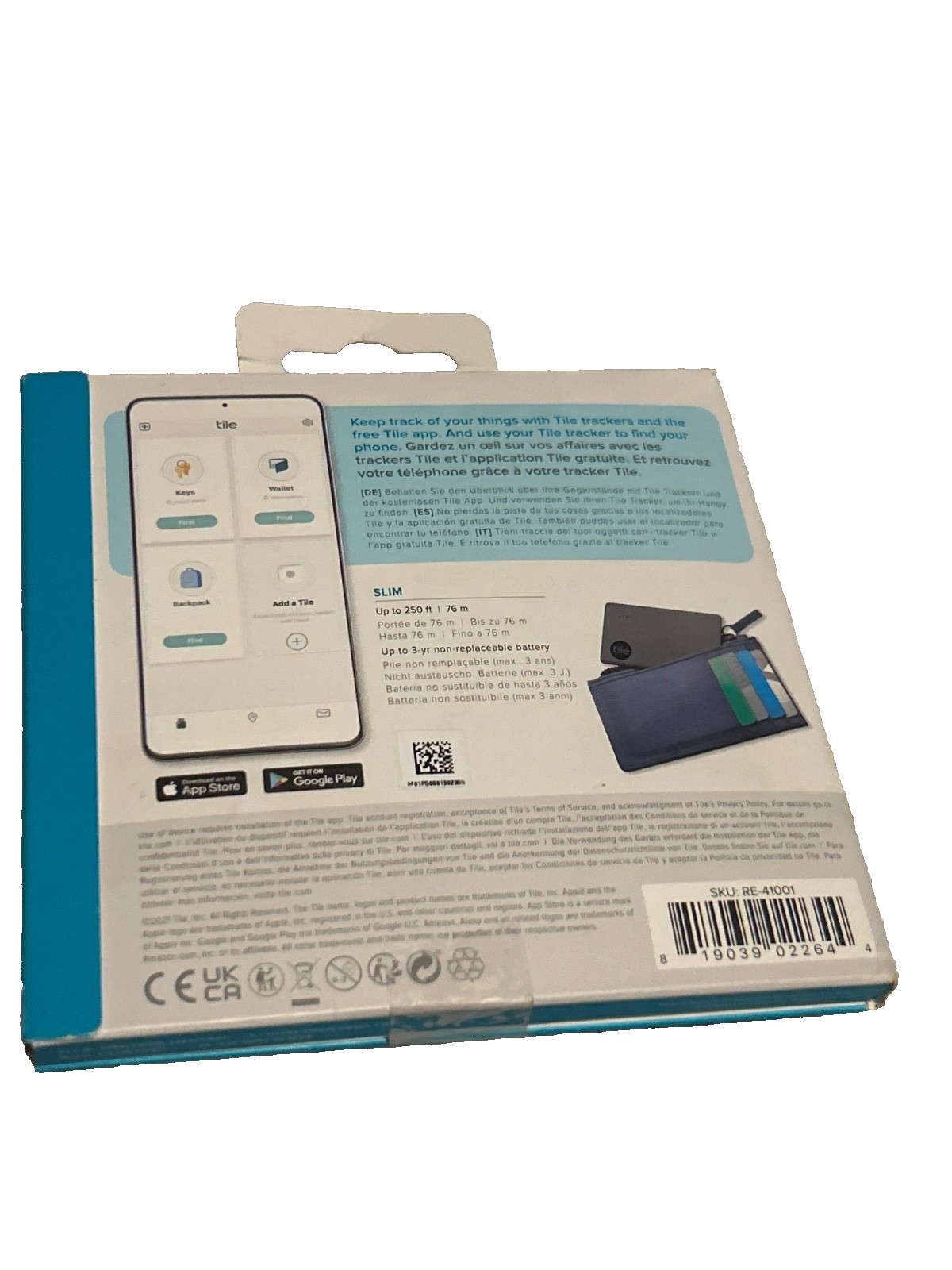 Thin Tile Tracker for Wallet & Small Spaces Bluetooth Connectivity 2021 Tile Inc