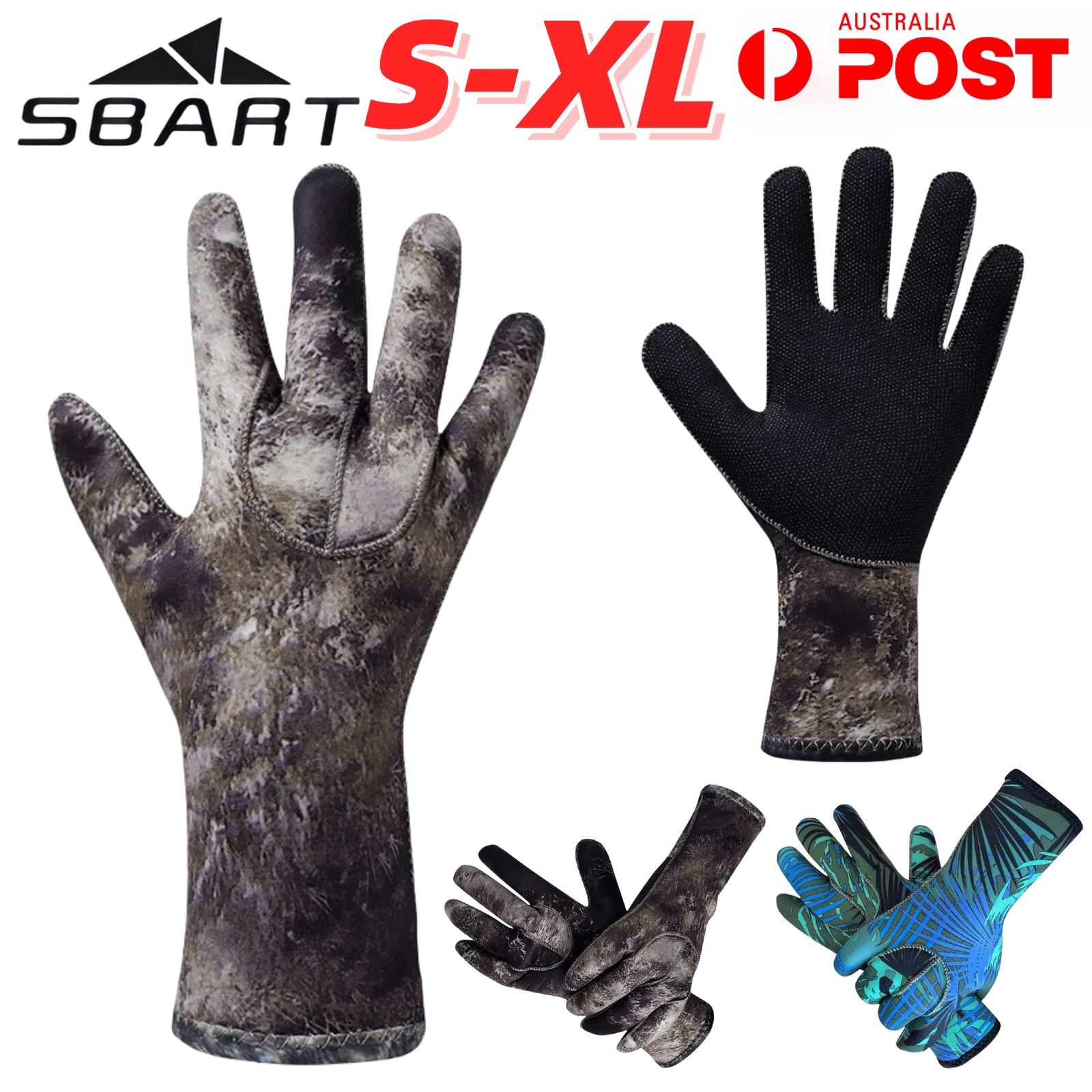 SBART Diving Gloves Neoprene Anti Slip Mittens Surf Scuba Swimming Snorkeling AU