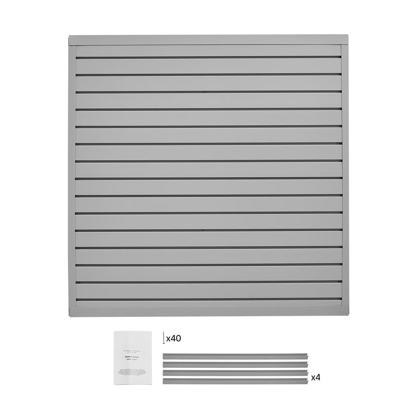 Wall Panel System, 4 x 4 ft, PVC Garage Wall Panel with Flexible Layout, Grey Wa