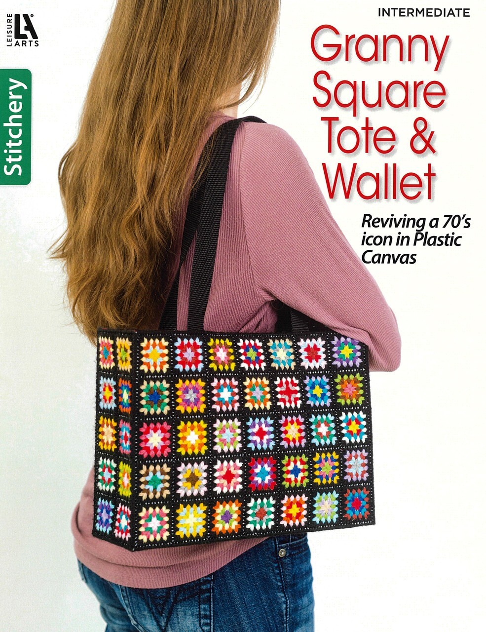 GRANNY SQUARE TOTE & Wallet Plastic Canvas Pattern Book ~ 2 Designs