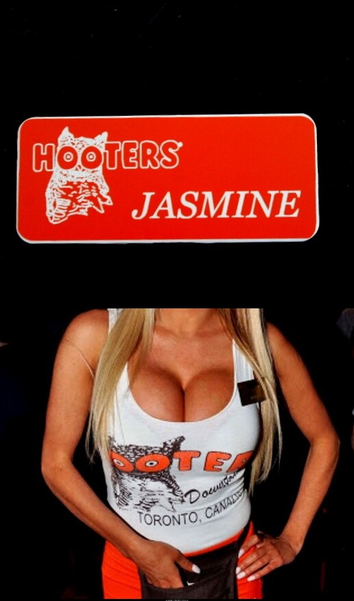 Jasmine Hooters Girl Uniform Name Tag Lingerie Sexy Role Play Costume Extra
