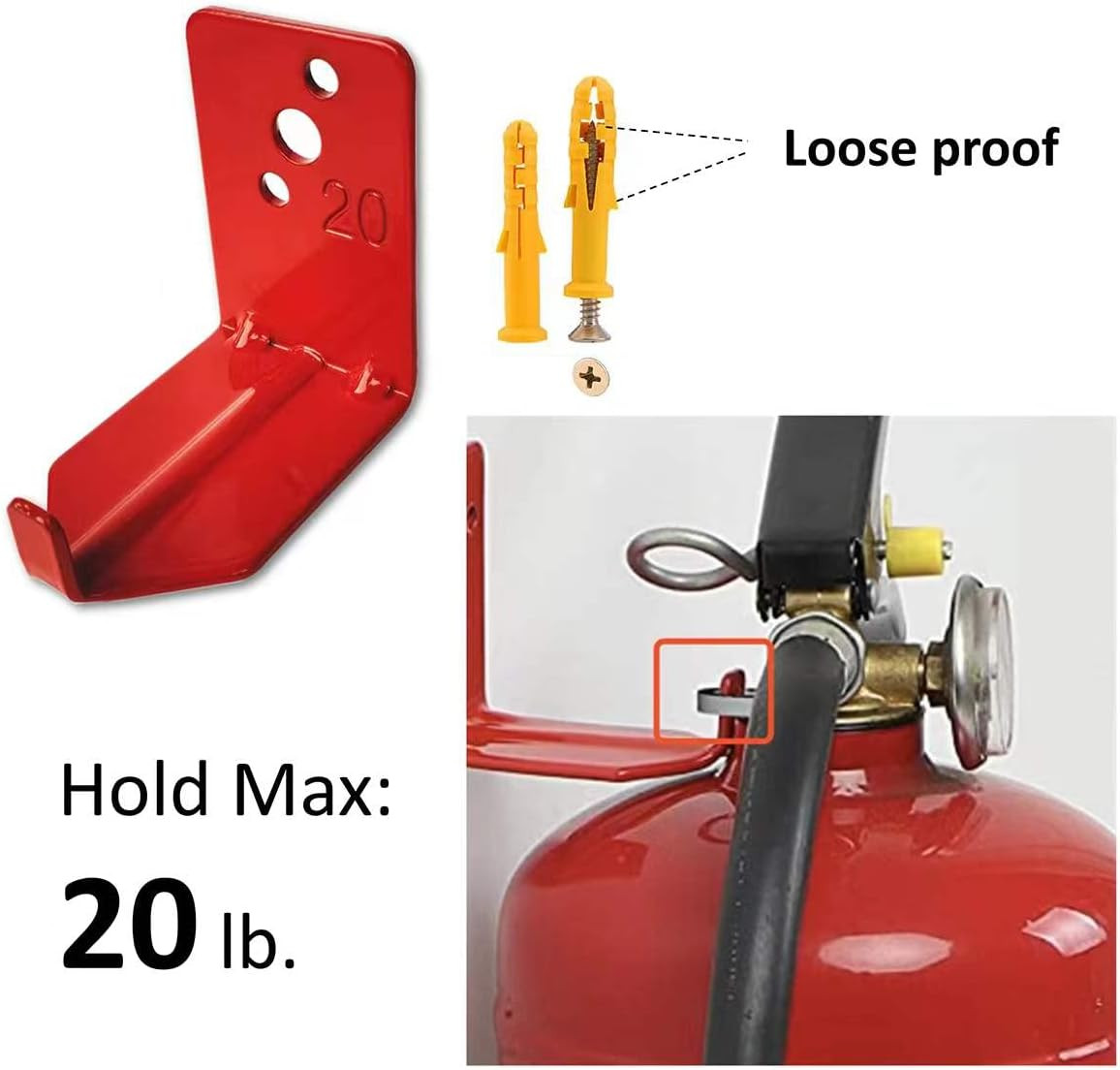 4 Pack of Fire Extinguisher Bracket, Wall Mount Hook, Fire Extinguisher Mount up