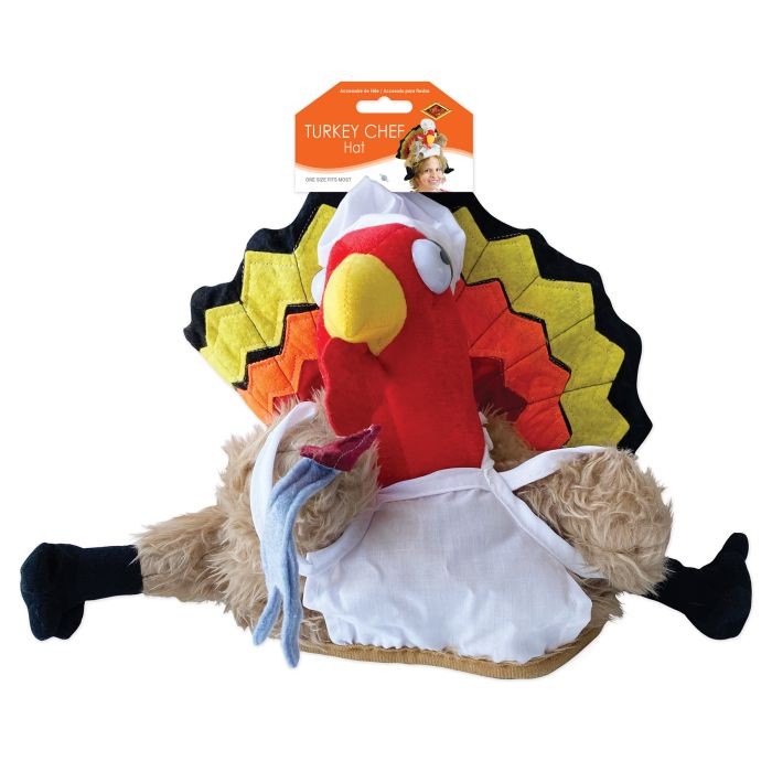 Beistle Thanksgiving Plush Chef Turkey Hat One Size
