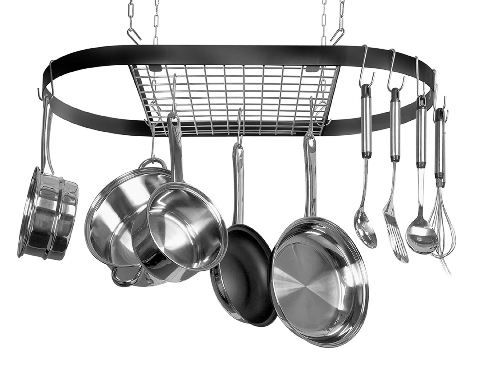 Kinetic Pot, Black with Silver Rack