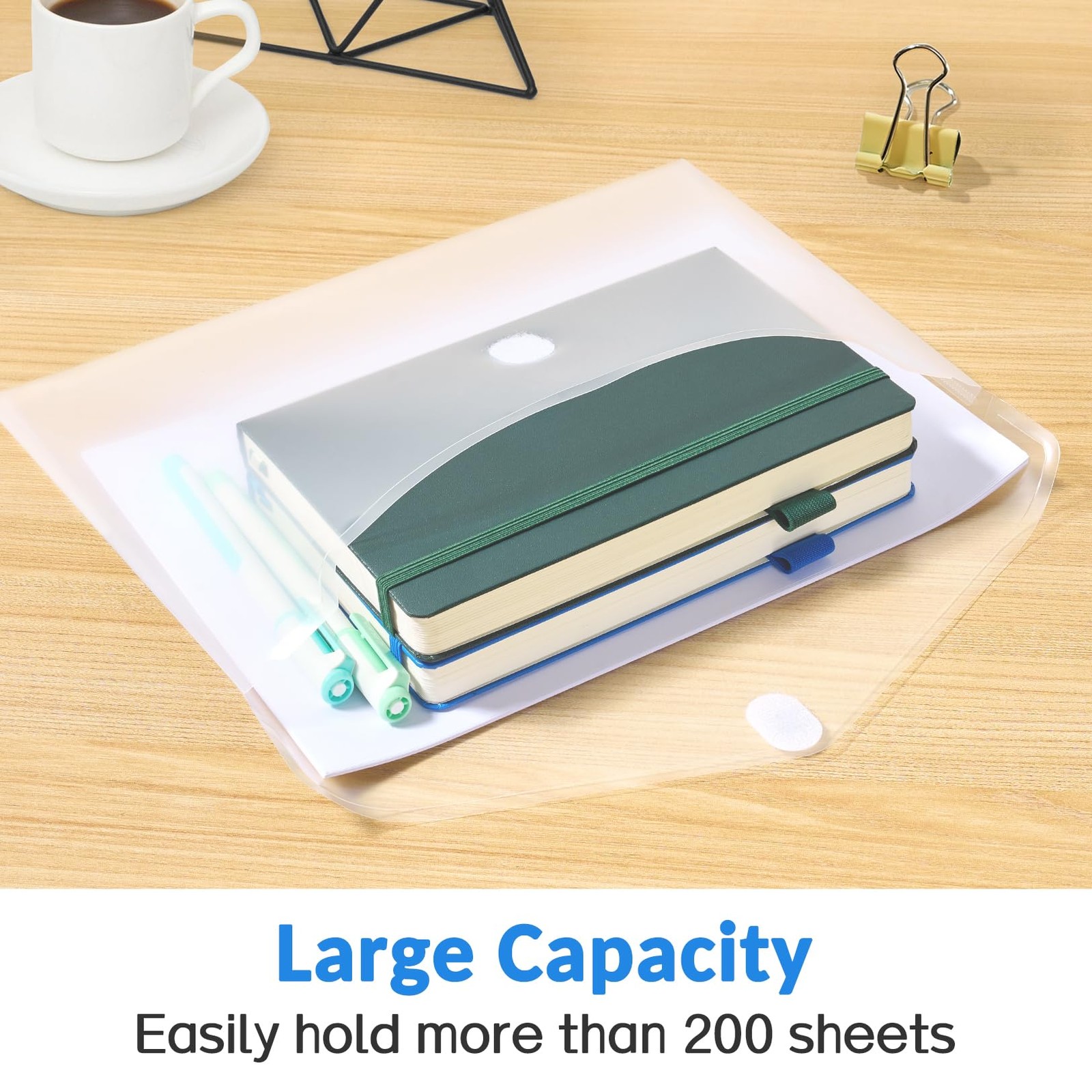 20 Pack Plastic Envelopes File Folders, Rainforced Clear Folder Important Doc...