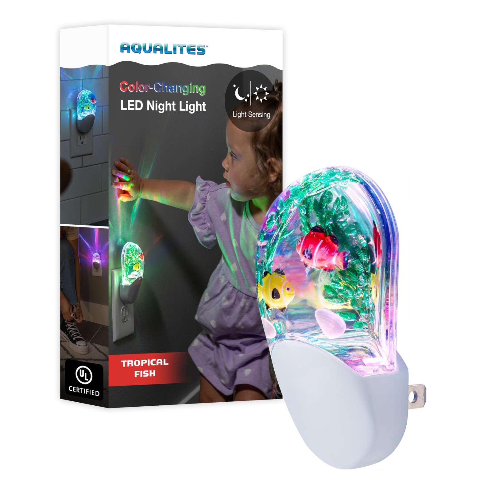 Tropical Aqualites LED Night, Plug-in, Color Changing, Light Sensing, Auto On...