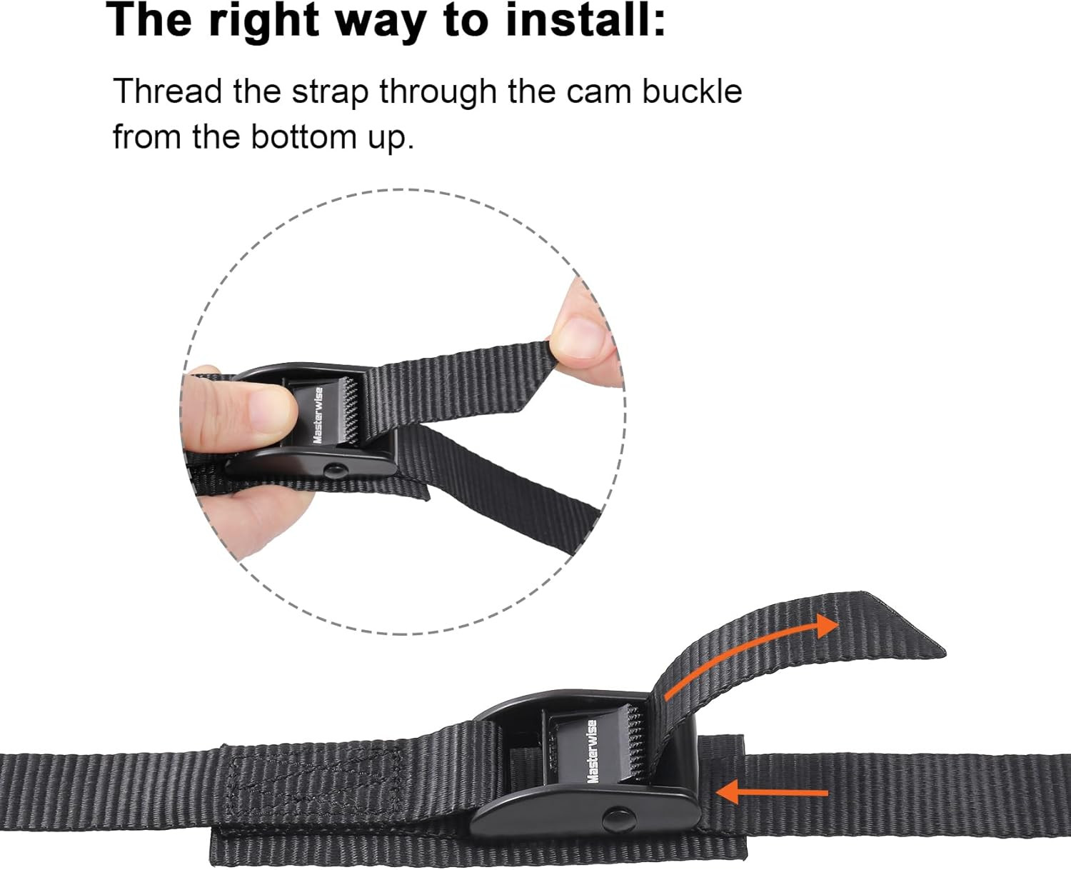 Cam Buckle Tie down Straps, 1" X 12' Adjustable Pull Straps with Cam Buckle, Hea