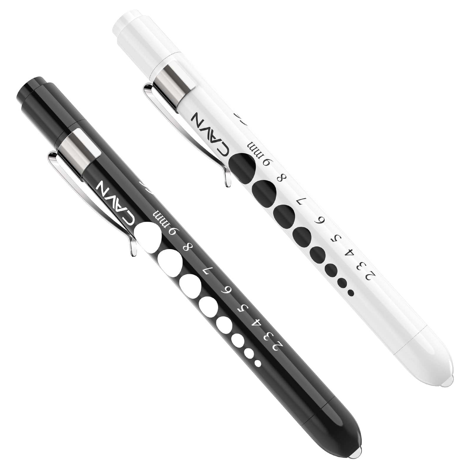 CAVN Pen Light with Pupil Gauge LED Penlight for Nurses Doctors, 2 Pcs Reusa...