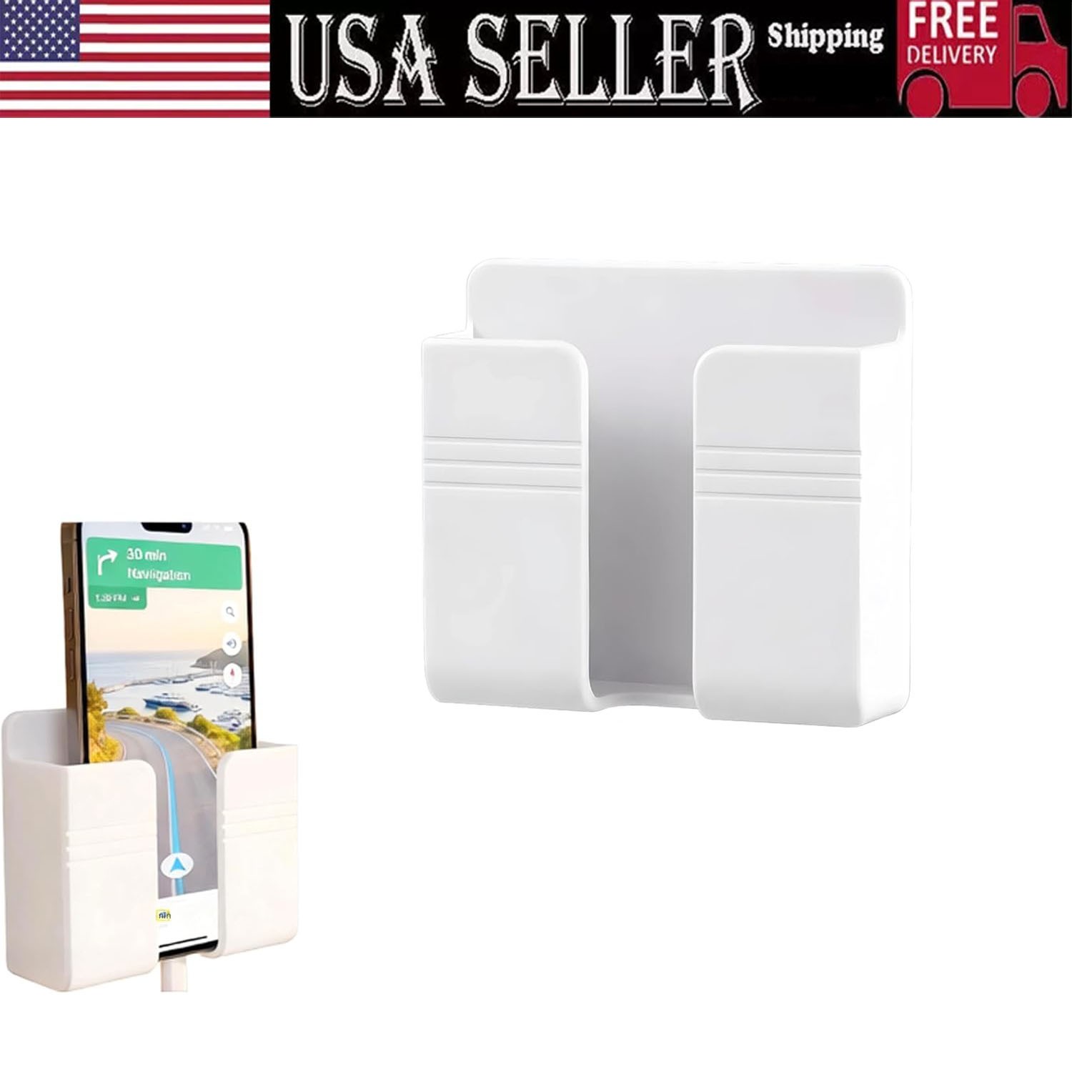 Holder Wall Mounted Mobile Phone Charging Organizer Storage Box Stand Rack