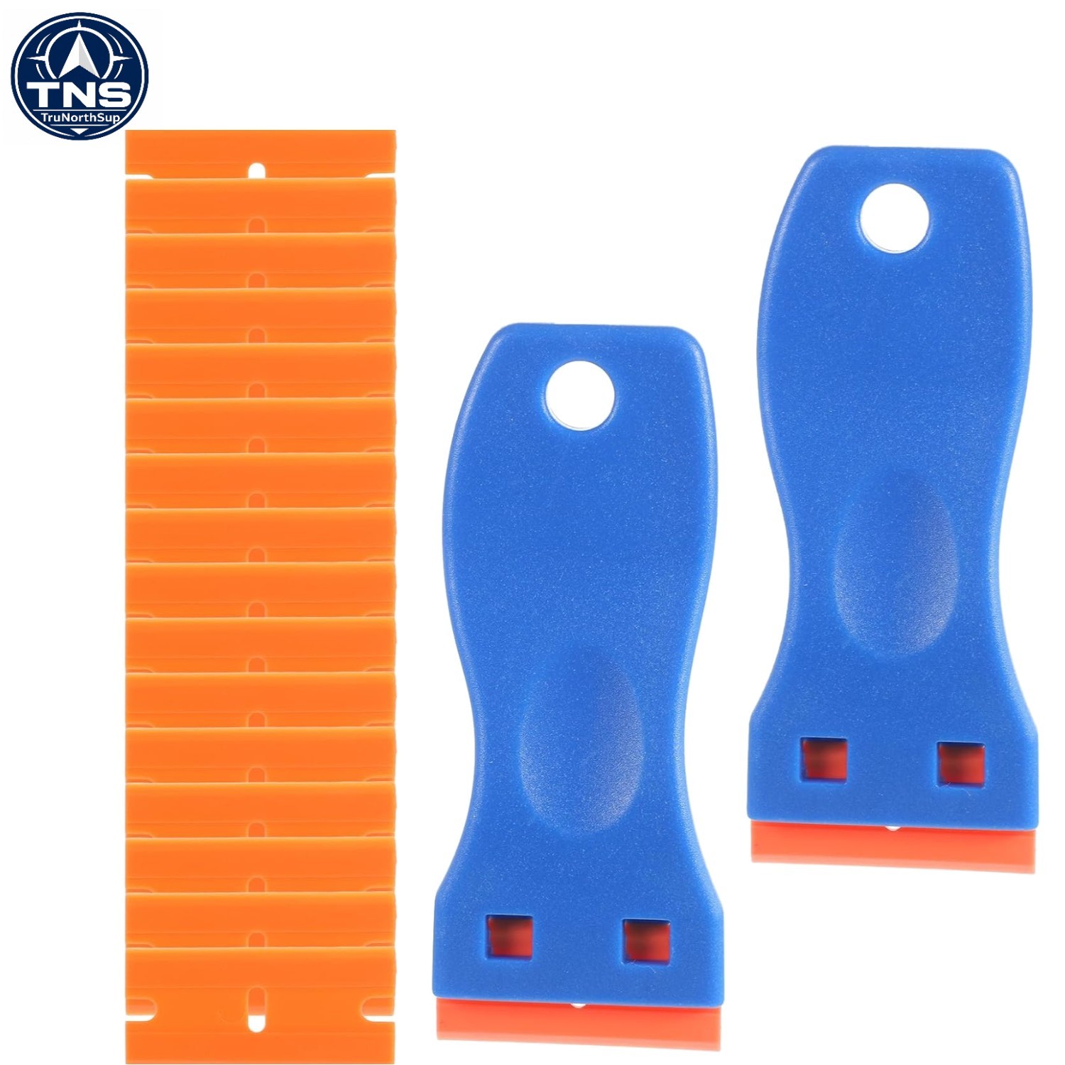 2-Piece Plastic Razor Blade Scraper Set - No Scratches & Ergonomic Design