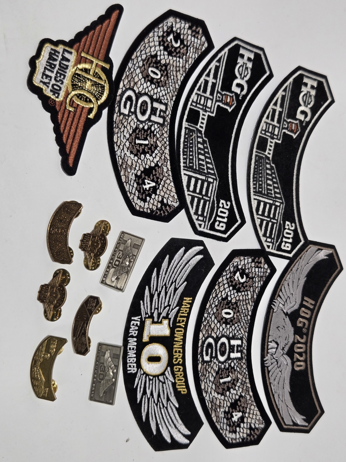 VTG Harley Owners Group H.O.G  AMA 7 Patches 7 Pins