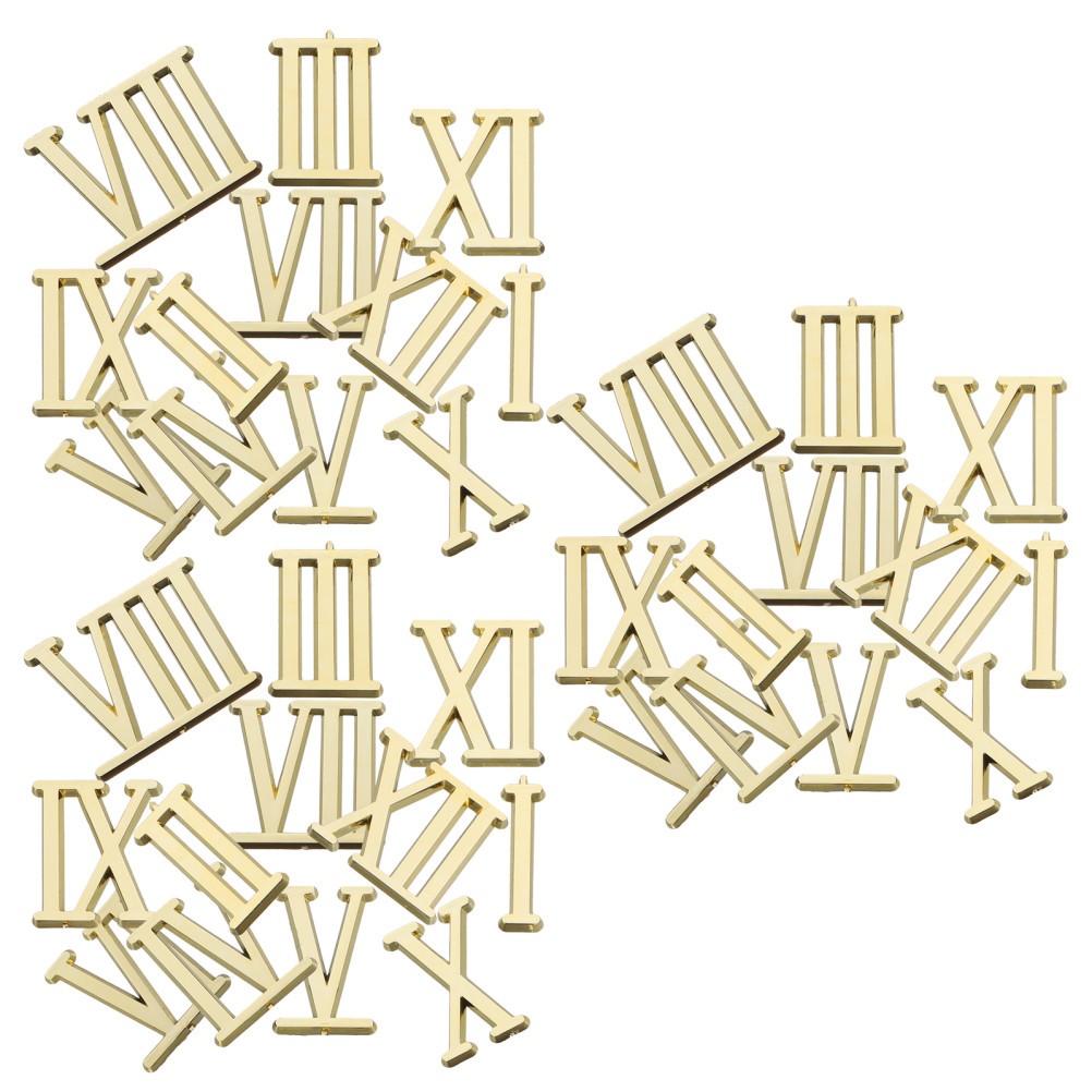 3 Sets Electroplated Clock Numerals Roman Number Numbers for Making