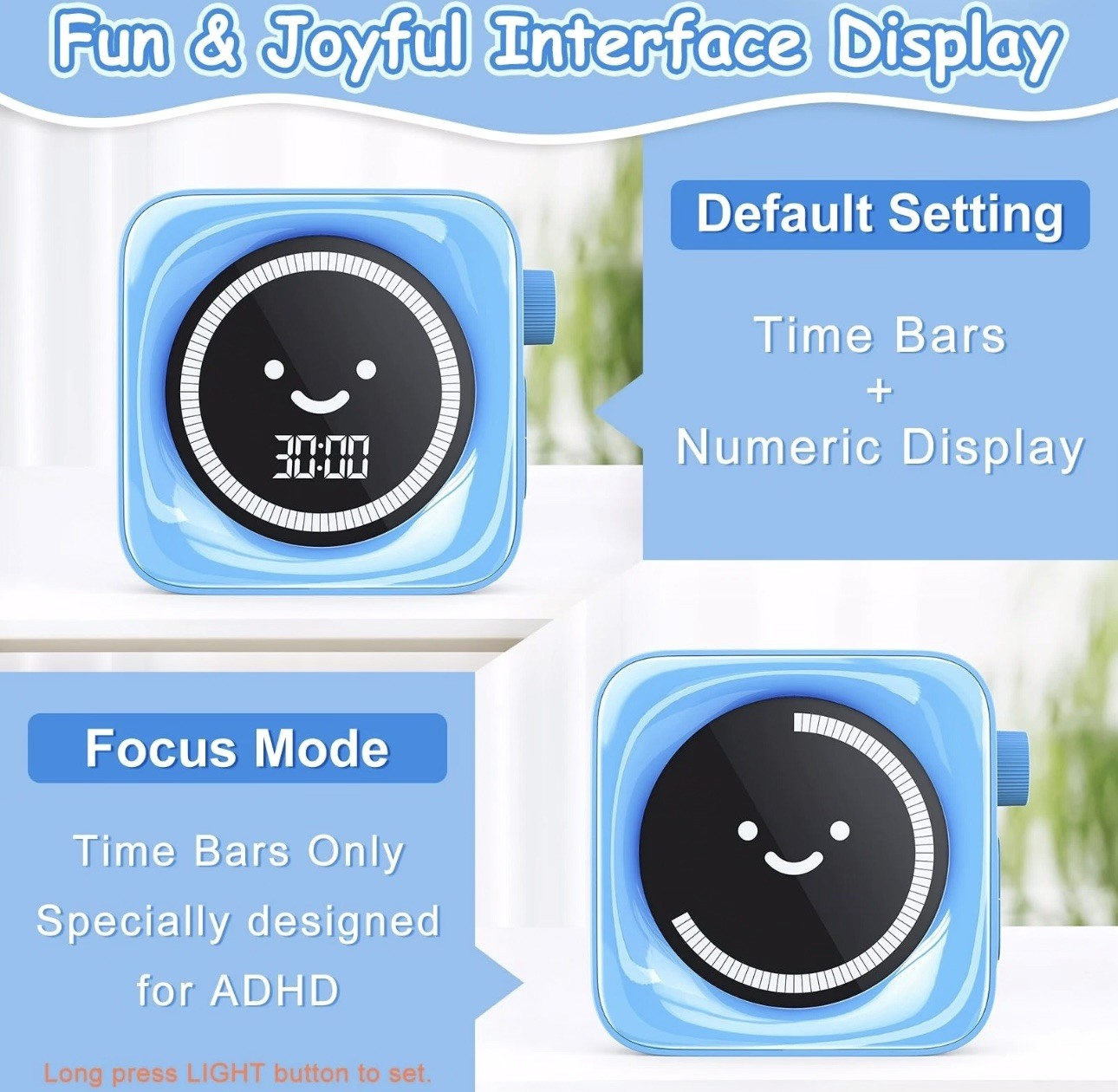 Sonneten Visual Timer for Kids, 99 Minute Digital Cute Kids Visual Timer