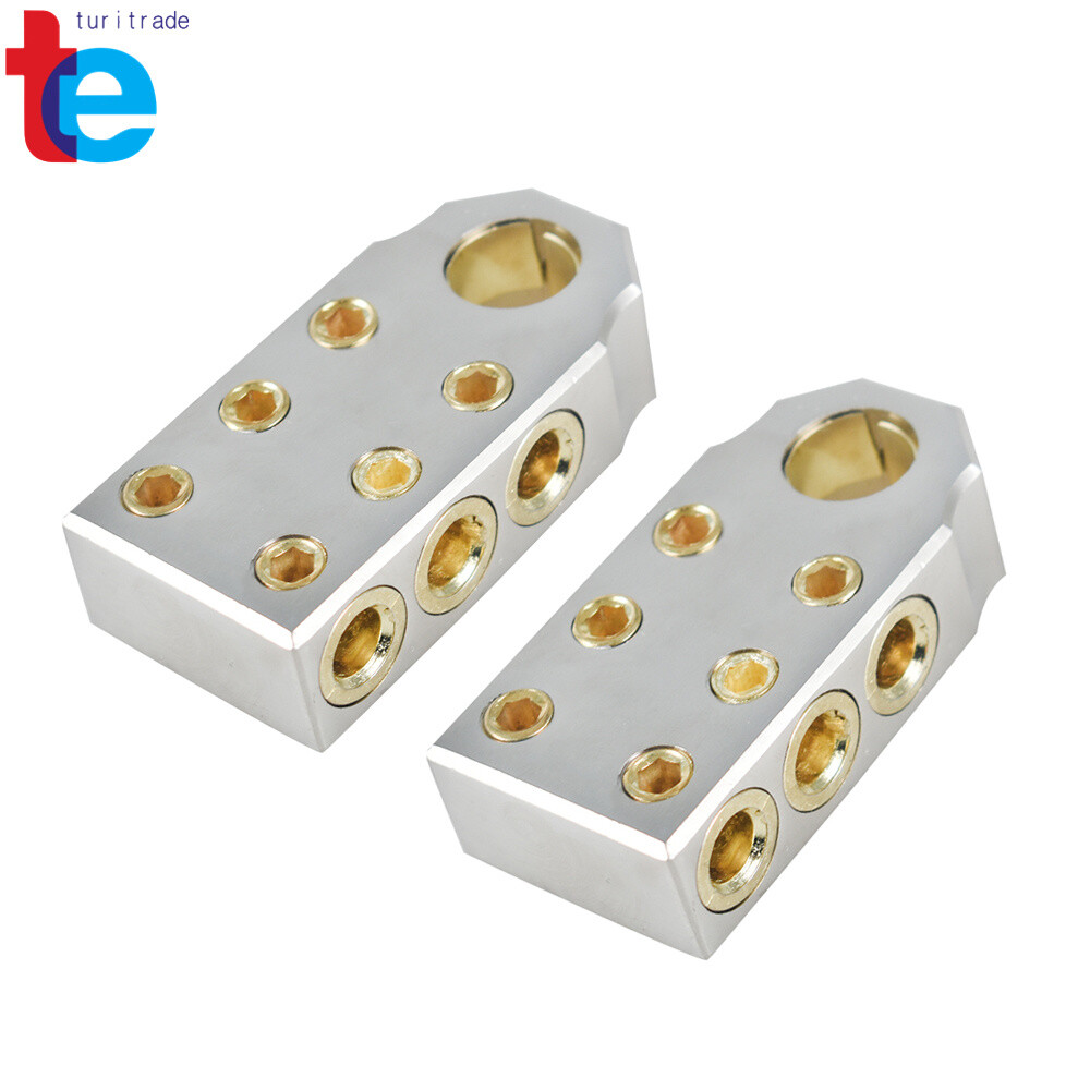 Pair of Sky High Car Audio SAE Top Post (6) 1/0 & 4 Gauge BATTERY TERMINAL Pair
