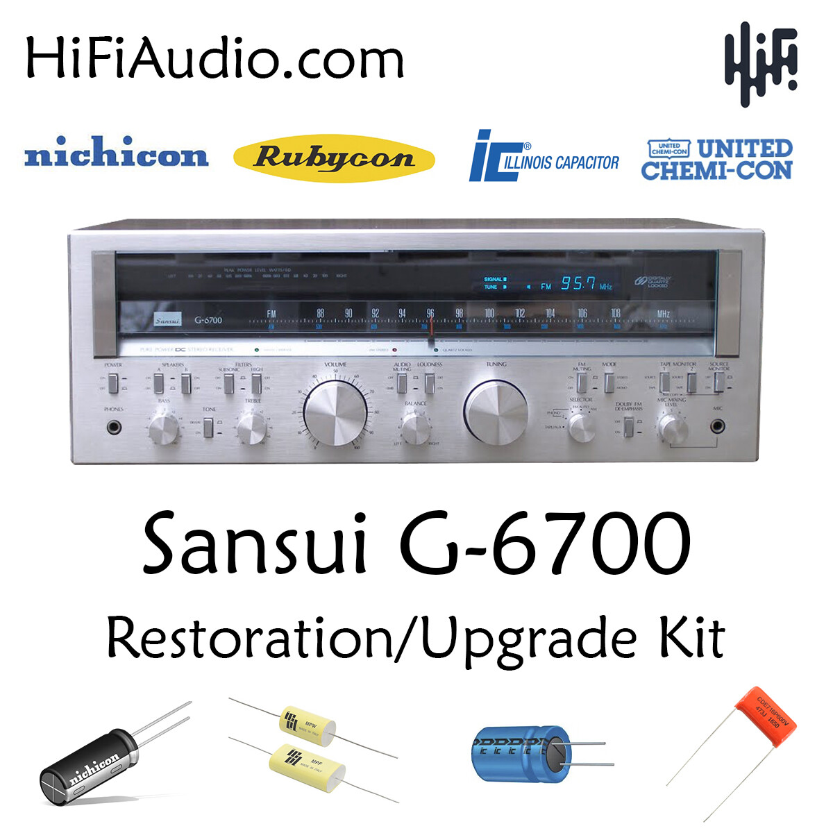 Sansui G-6700 rebuild restoration kit repair instructions upgrade capacitor