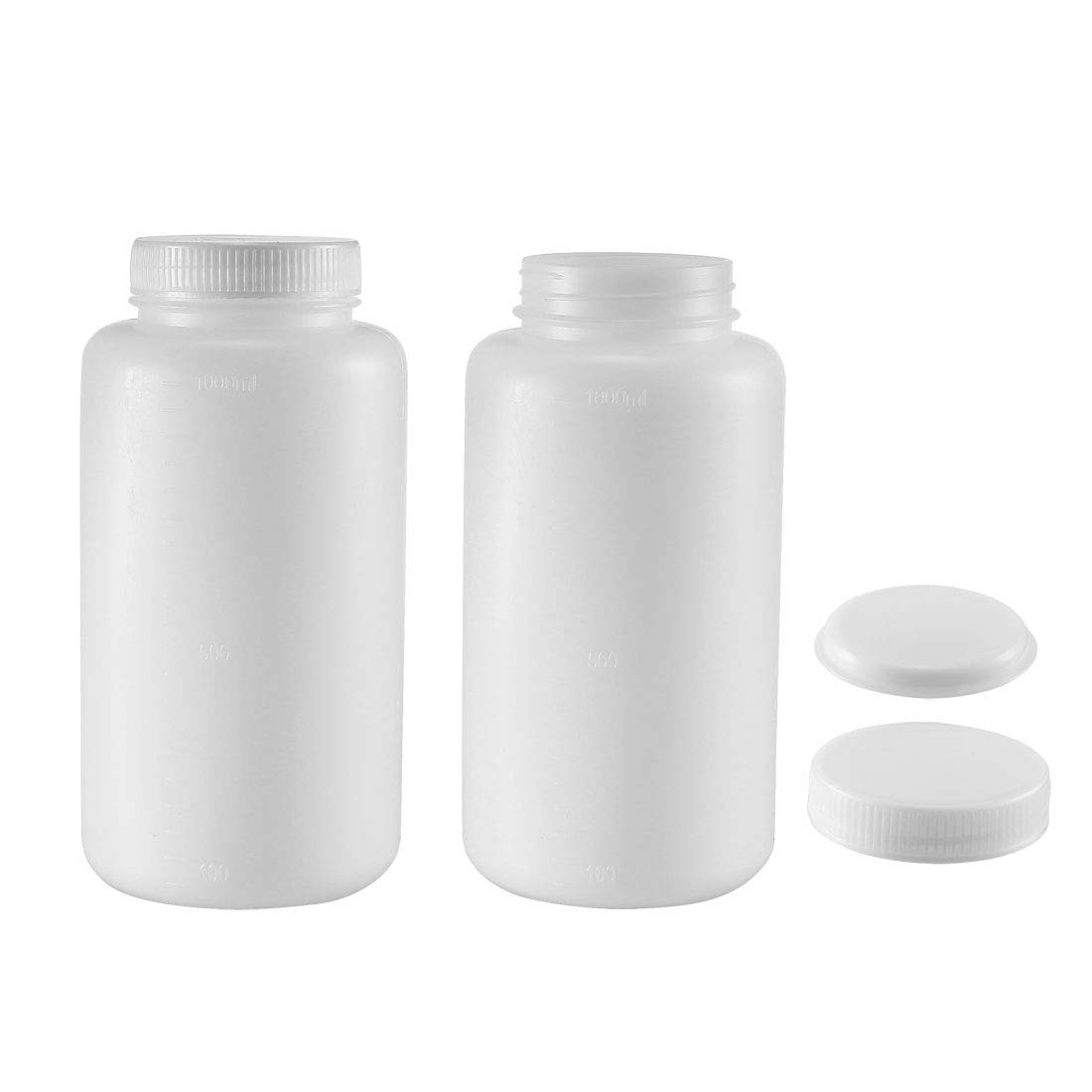 uxcell Plastic Lab Chemical Reagent Bottle 1000ml/34oz Wide Mouth Sample Seal...