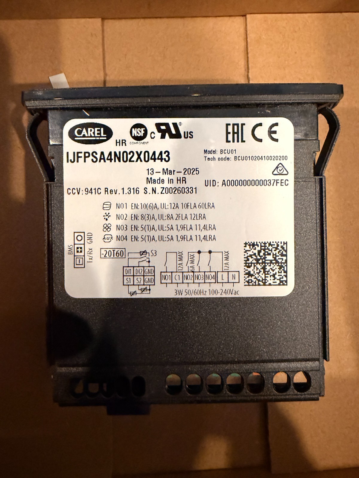 IJFPSA4N02X0443 CAREL Digital Temperature Thermostat Controller (For Freezer)