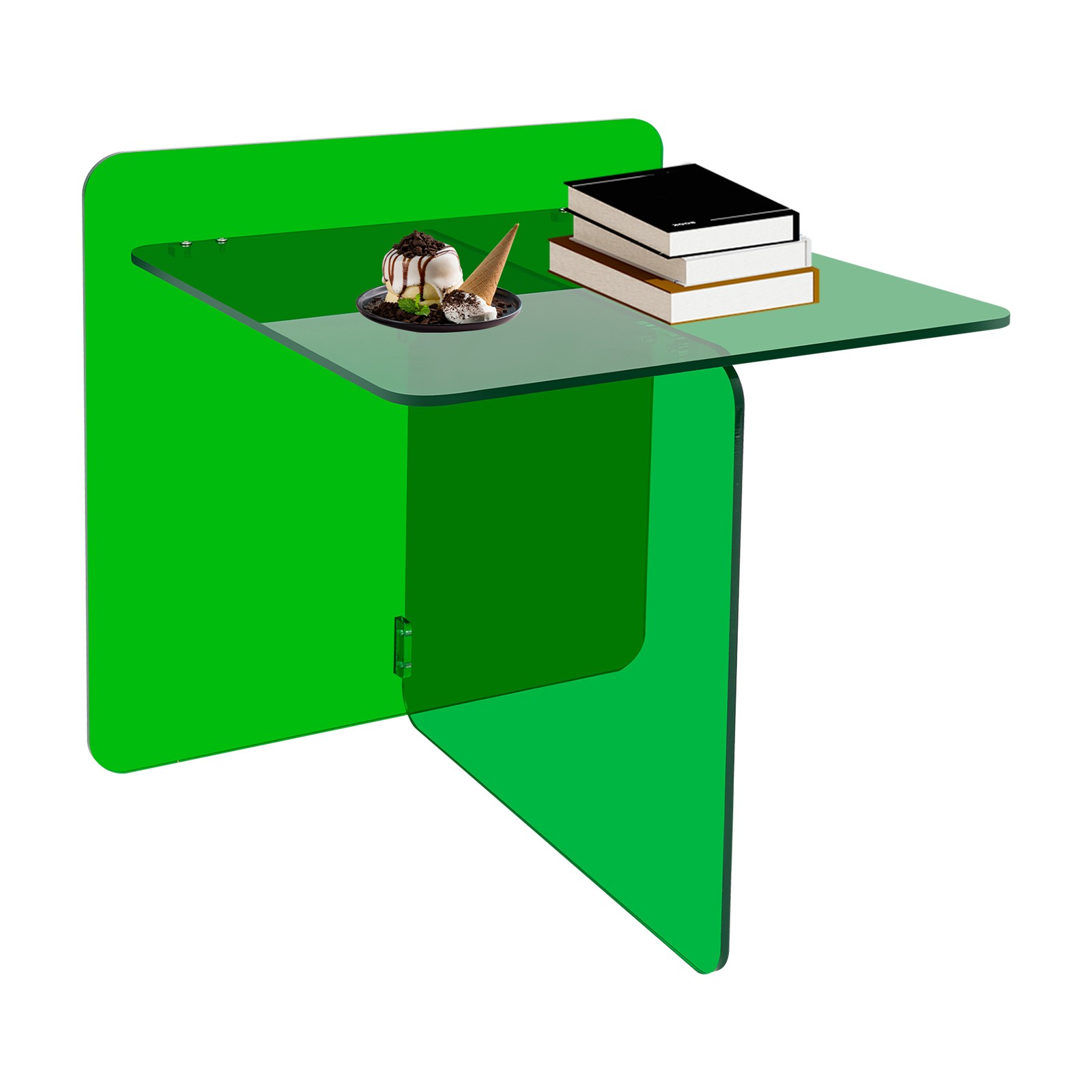 Free Standing End Table, Acrylic Side Table, Bedside Table Max Load 44.09lbs USA