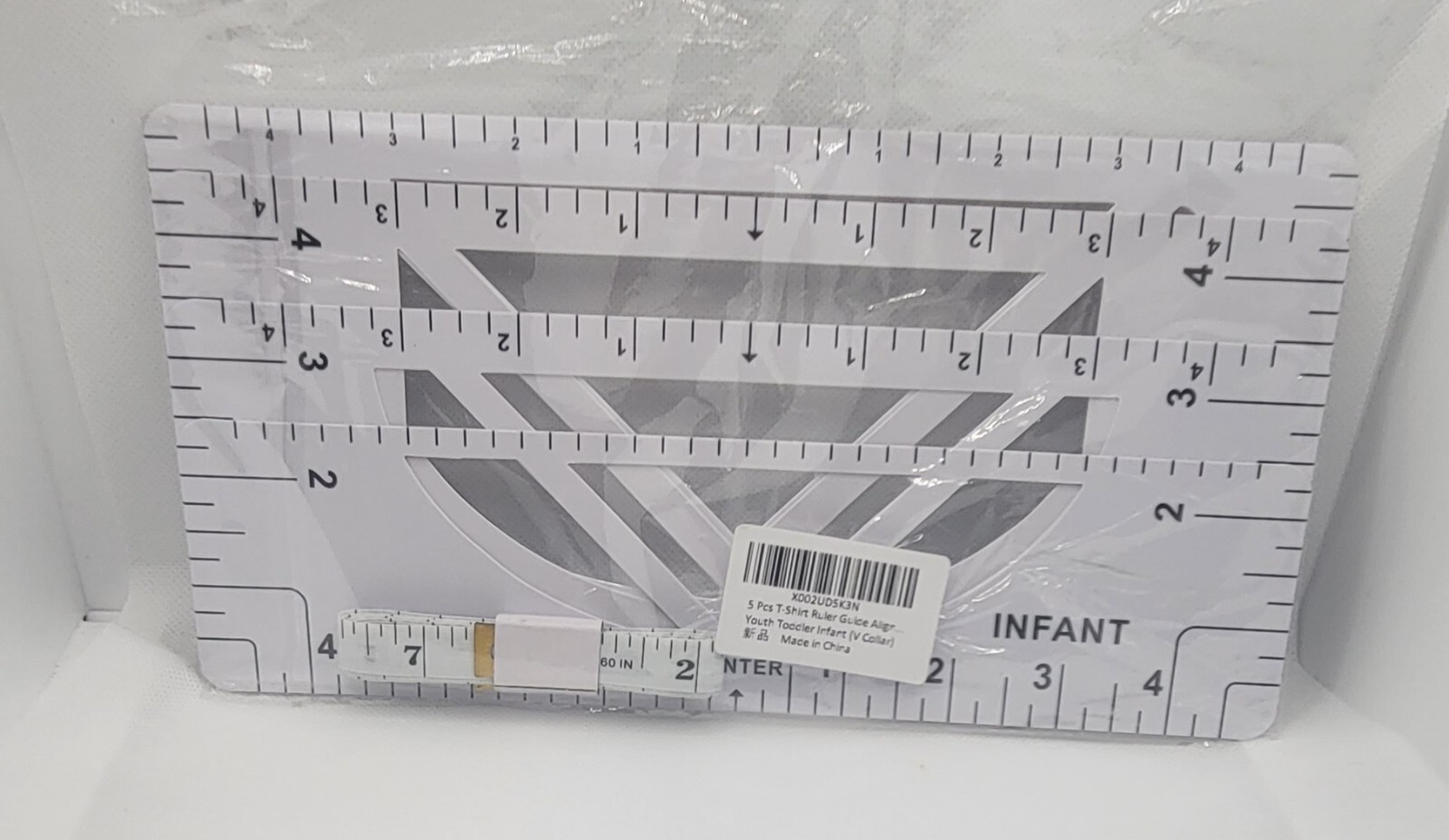 Tshirt Ruler Guide Alignment Tool 5 pcs T-shirt Center Design Heat Press Measure