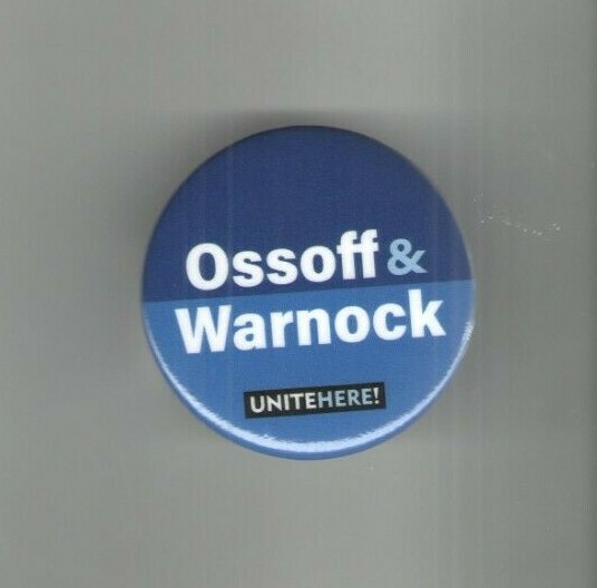 Jon OSSOFF & Reverend  Raphael WARNOCK 2021 GEORGIA pin SENATE Runoff pinback