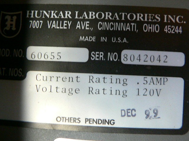 Hunkar Laboratories Inc 60655 8042042 Plc Module Controller