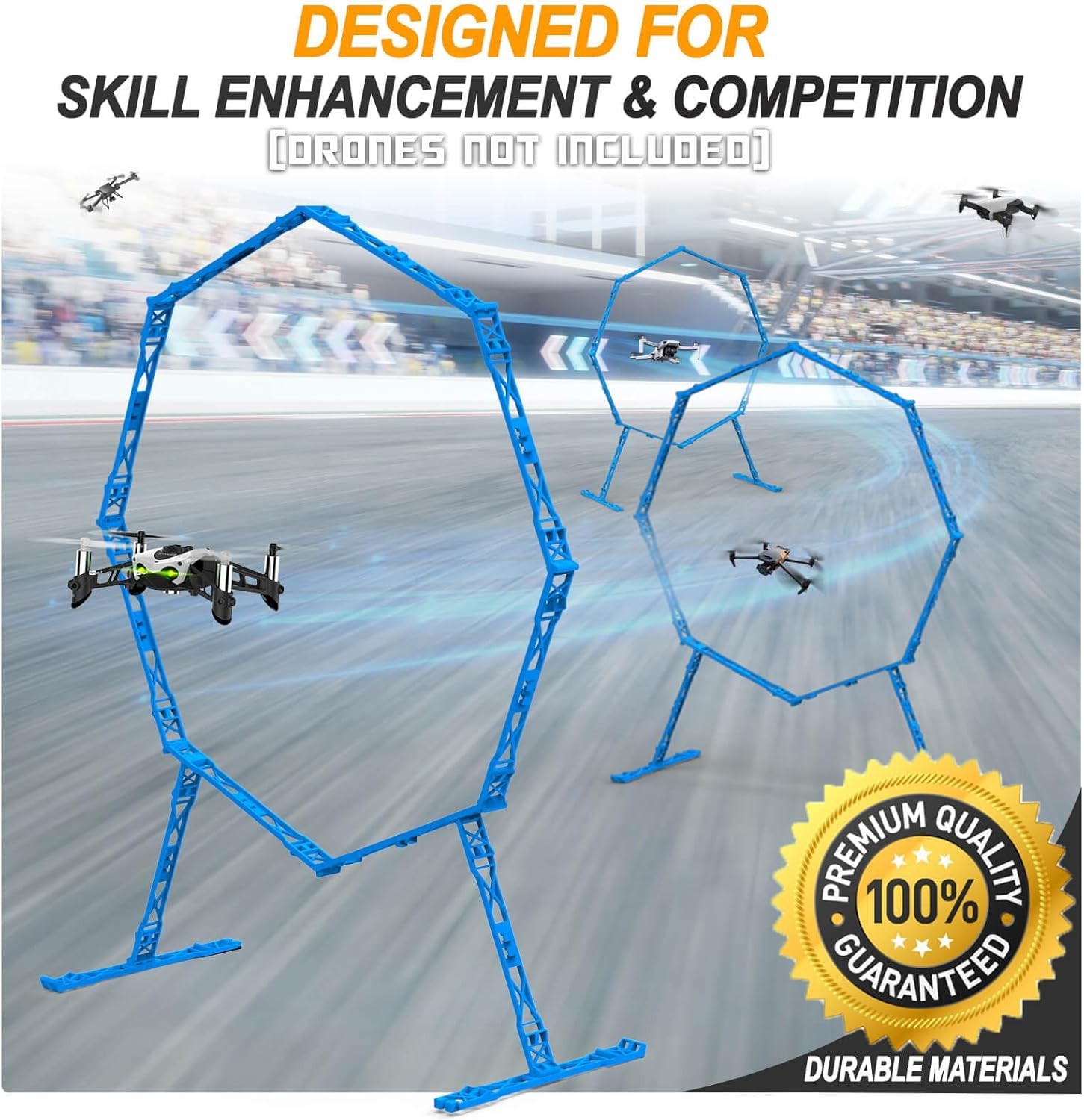 Drone Obstacle Course, Includes 3 Pack Easy to Build Blue *3