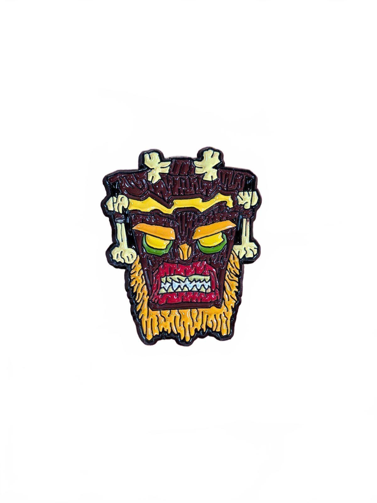 Angry Tiki Head Enamel Pin