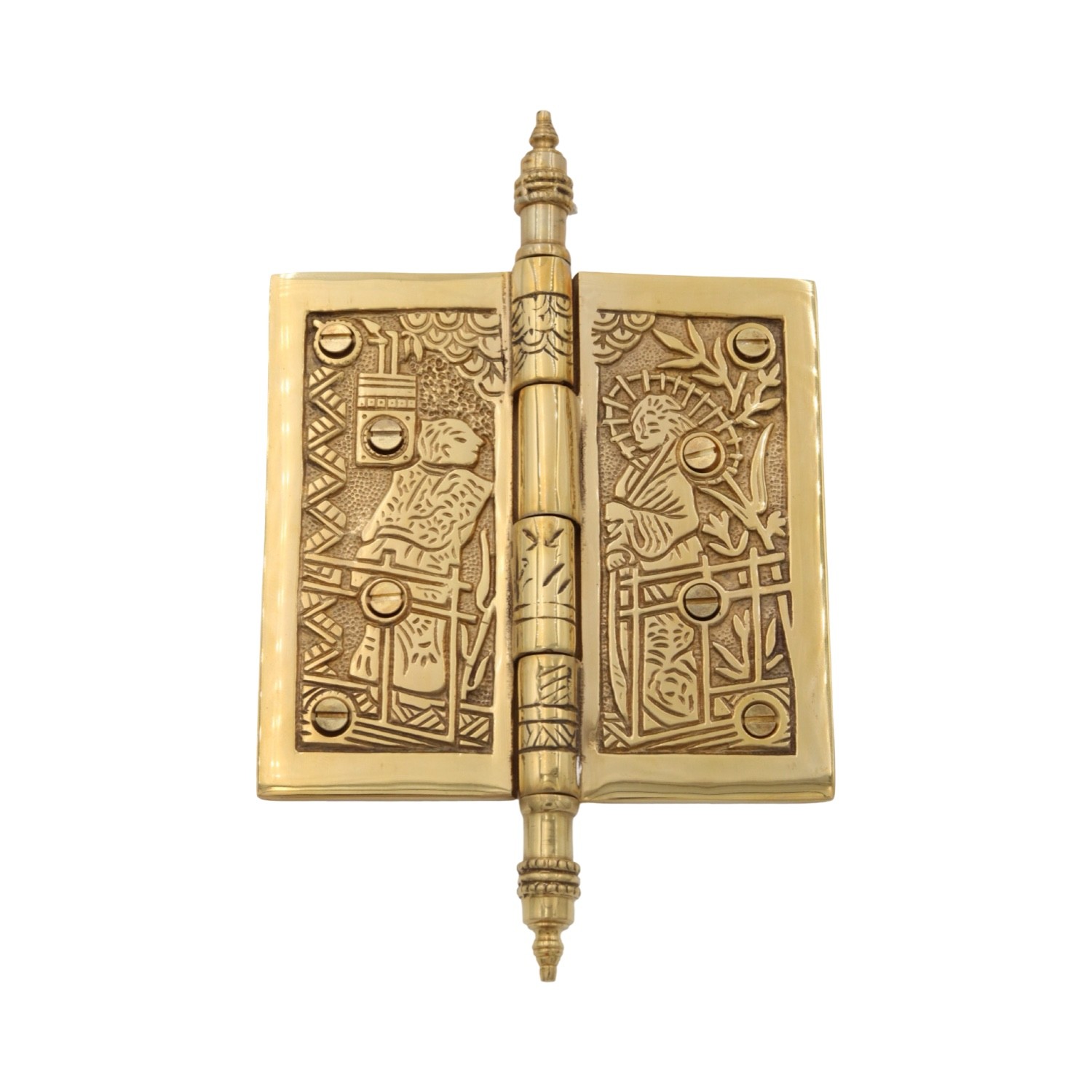 Asian Japanese Door Hinge Cast Brass Circa 1880 Design 4.5" Russell And Erwin