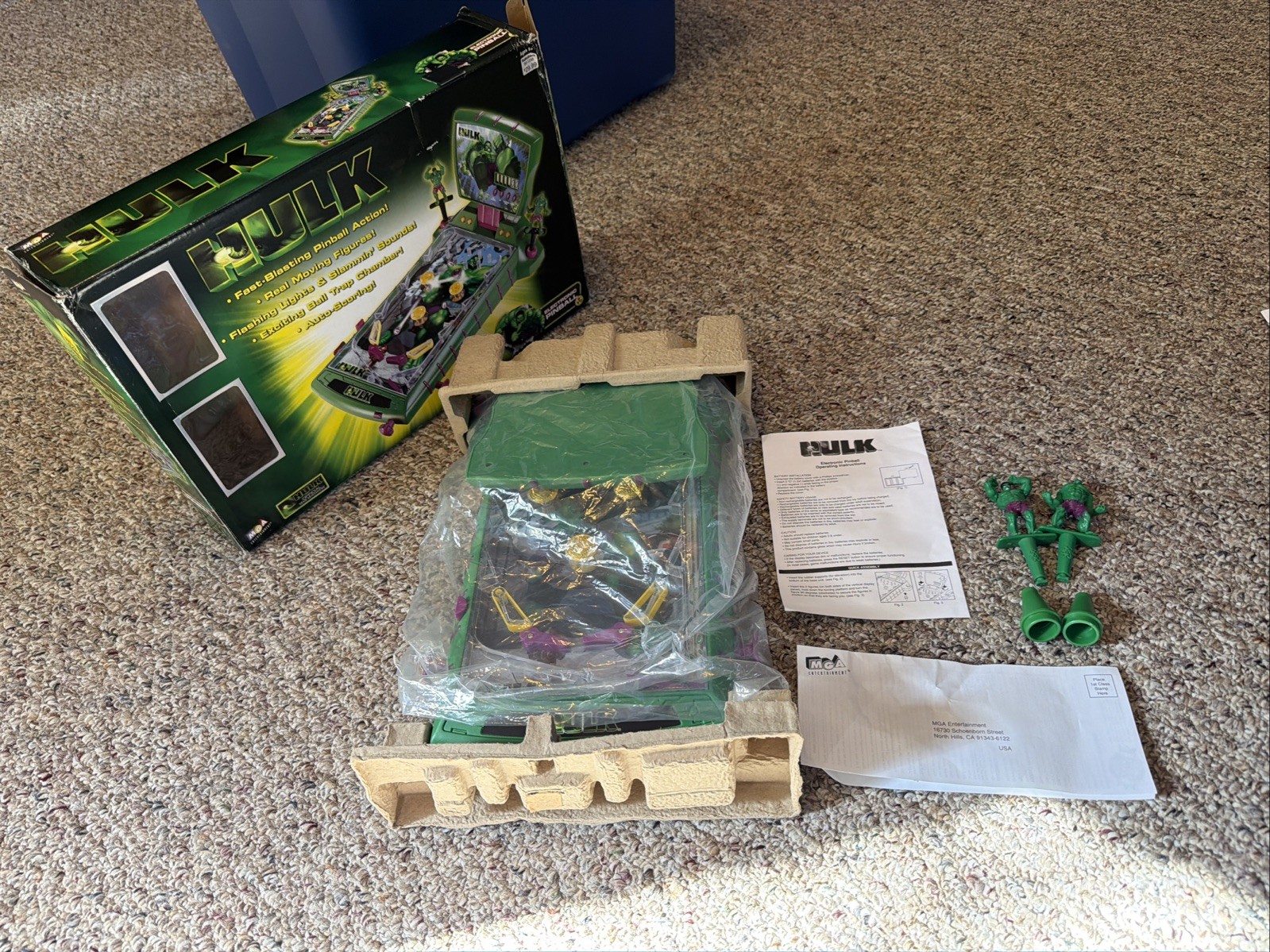 Hulk Electronic Pinball MGA In Box Appears Unused With Papers 2003