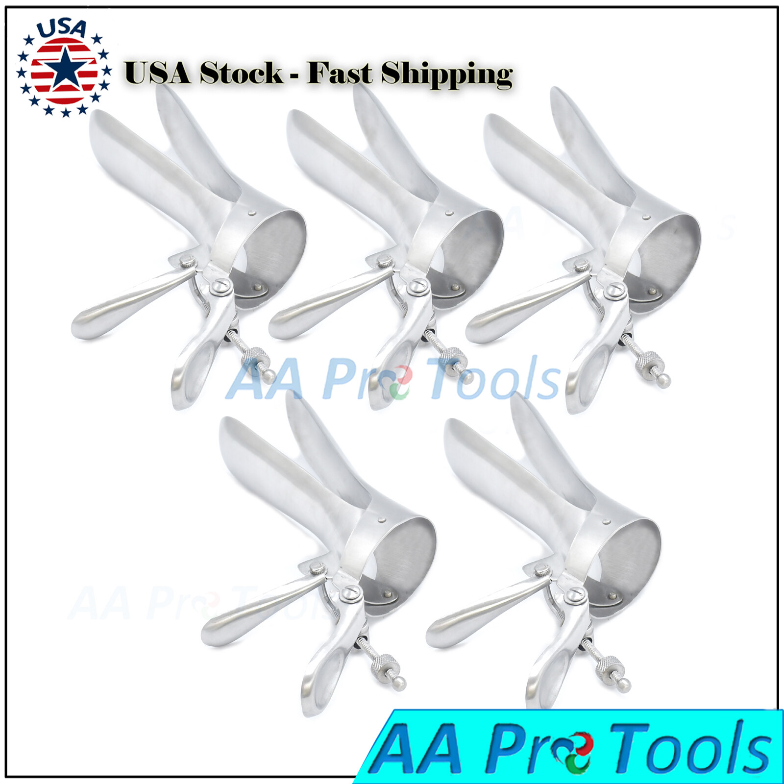 LOT of 5 CUSCO SPECULUM Small VAGINAL Hospital Use W/Central Screw Gynecology