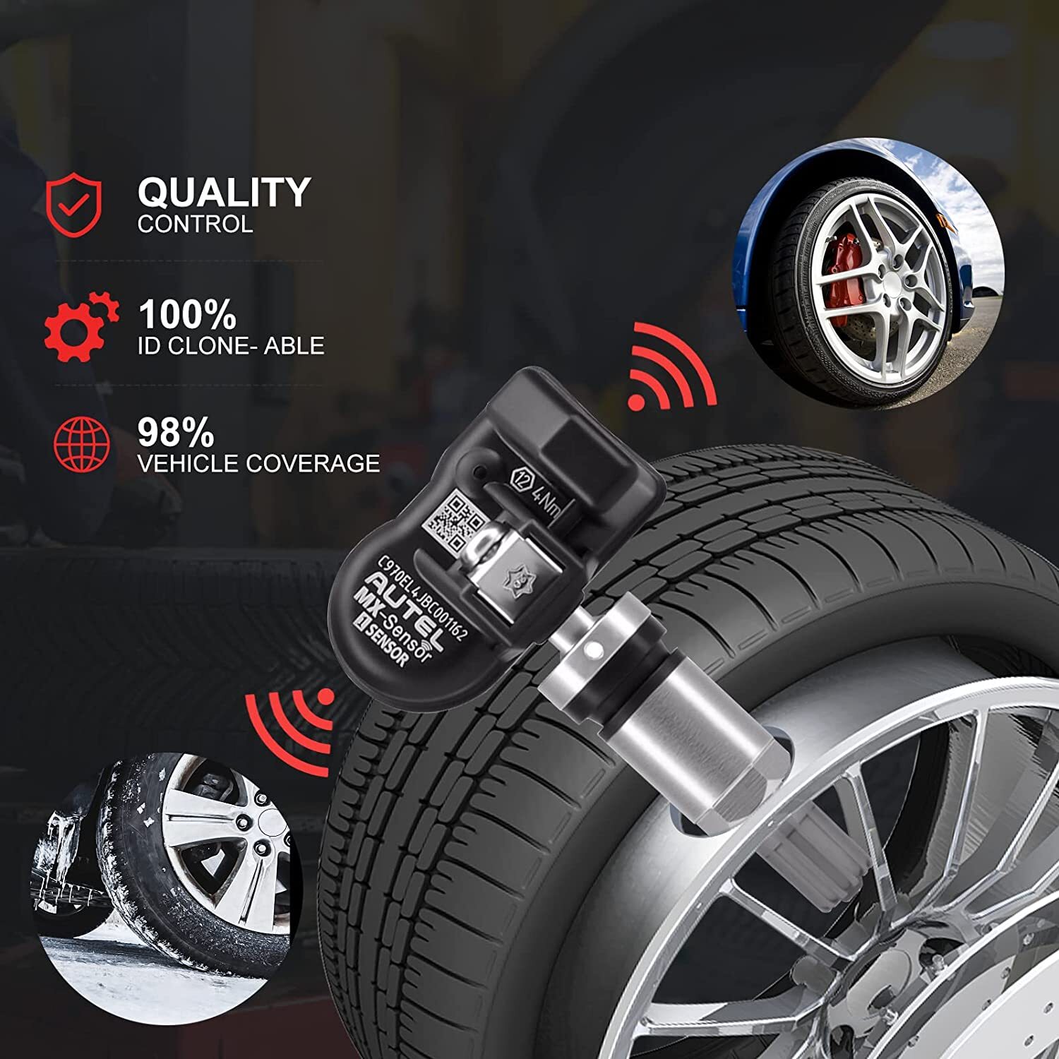 Autel MX-Sensor 2 in 1 Programmable TPMS Sensor for Tire Pressure Tool Universal