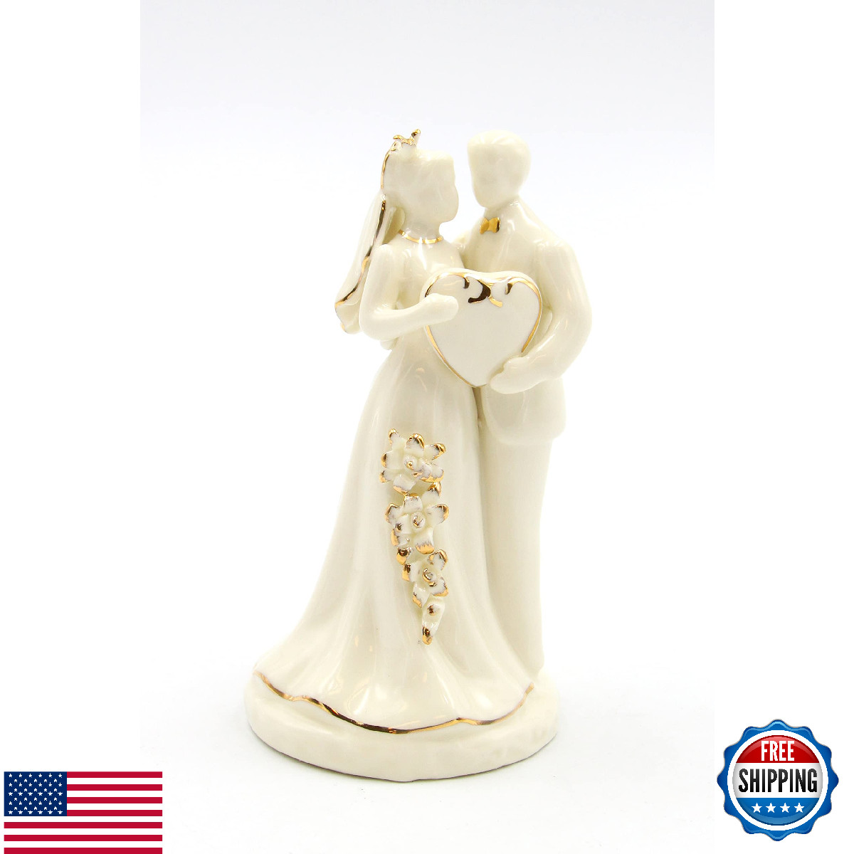 Cosmos Gifts 30718 Porcelain Anniversary Couple in Figurine, Beige, 2 1/2" x 2 1