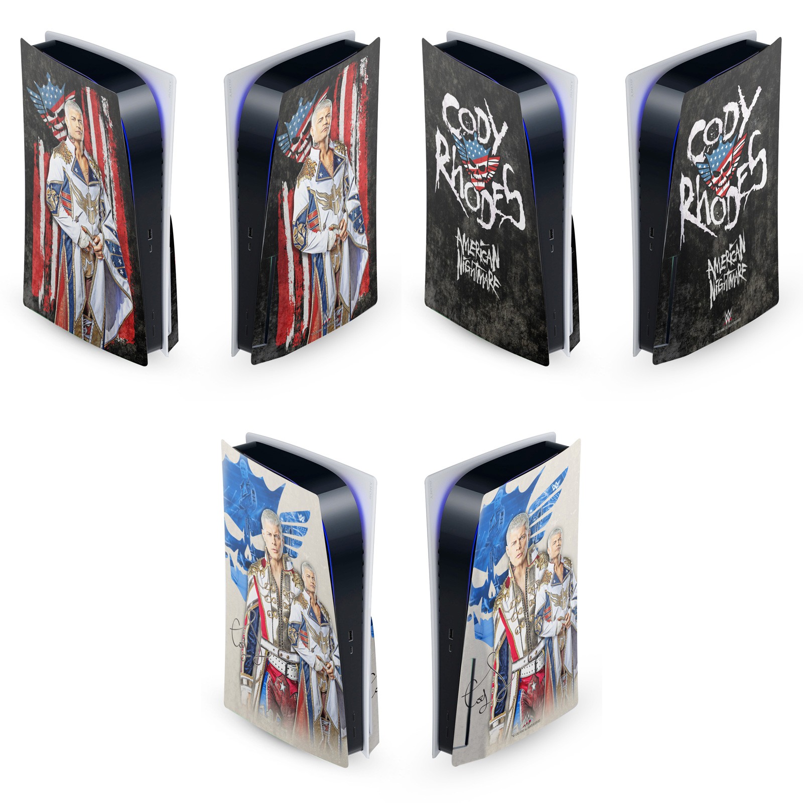 WWE CODY RHODES VINYL SKIN FOR SONY PLAYSTATION 5 PS5 DISC EDITION CONSOLE