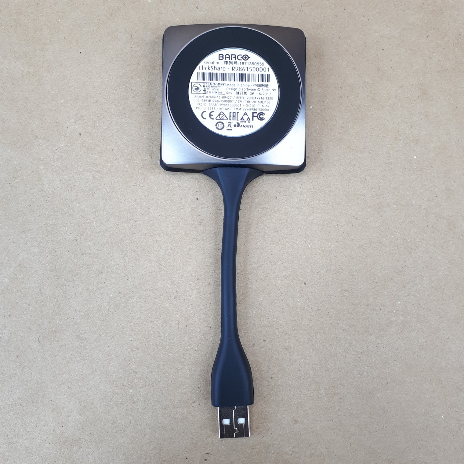 Barco ClickShare R9861500D01 Wireless Presentation Button USB-A Tested E7308