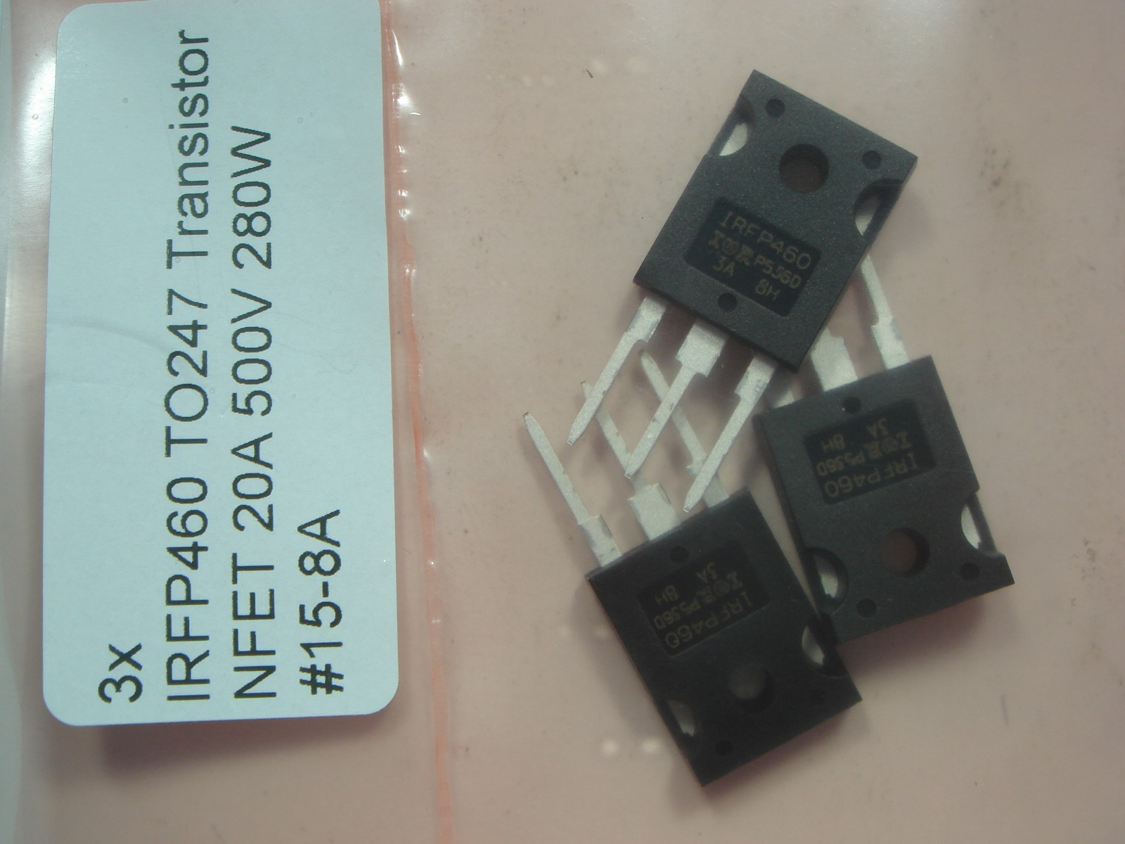 3x IRFP460 TO247 Transistor NFET 20A 500V 280W #15-8A#029b