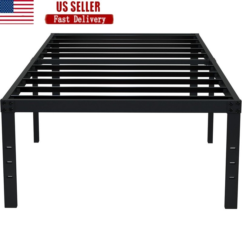 Sturdy Twin Metal Bed Frame W/ Under Bed Storage Easy Assembly Noise Free New