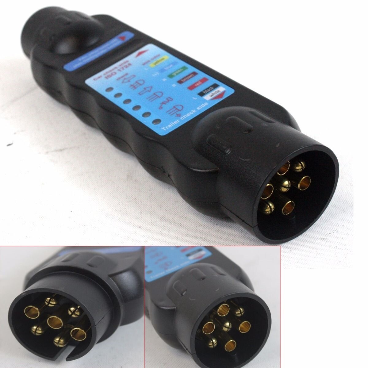 7 Pin DC 12V Car Vehicle Trailer Towing Light Cable Circuit Plug Socket Tester