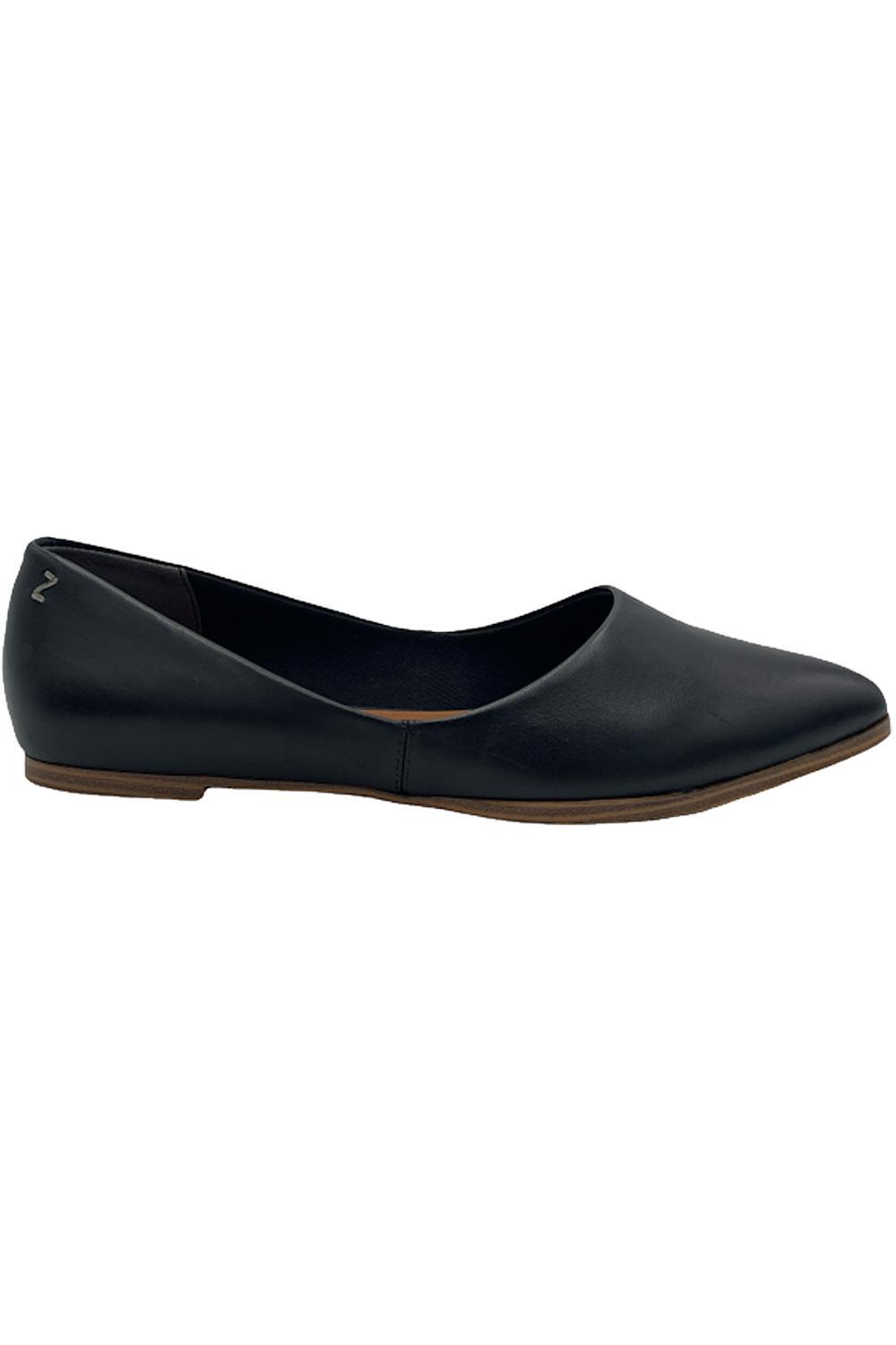 Zodiac Leather Flats Hill Black