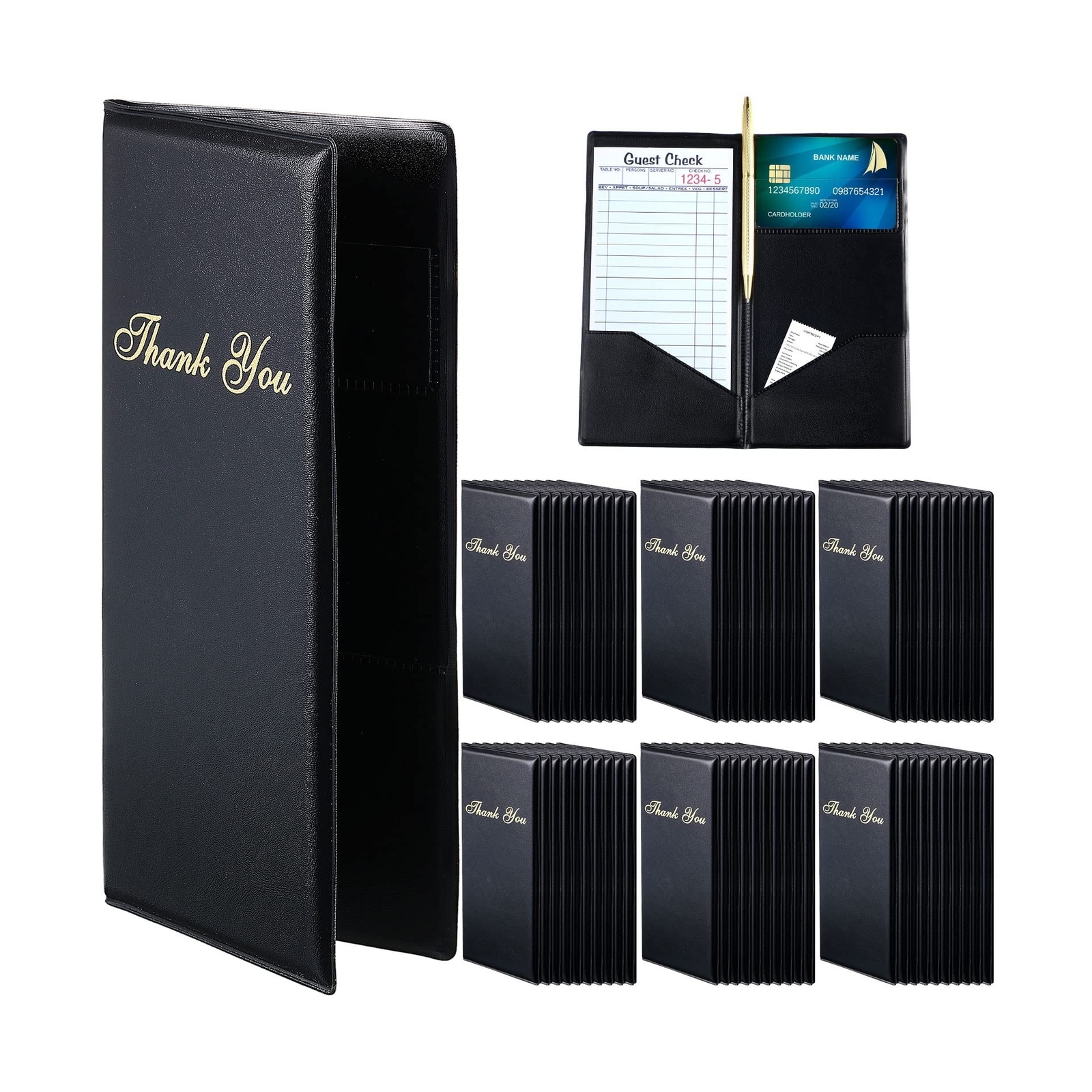 Amyhill 60 Pcs Check Presenters for Restaurants, Guest Bill Card Holders Rest...