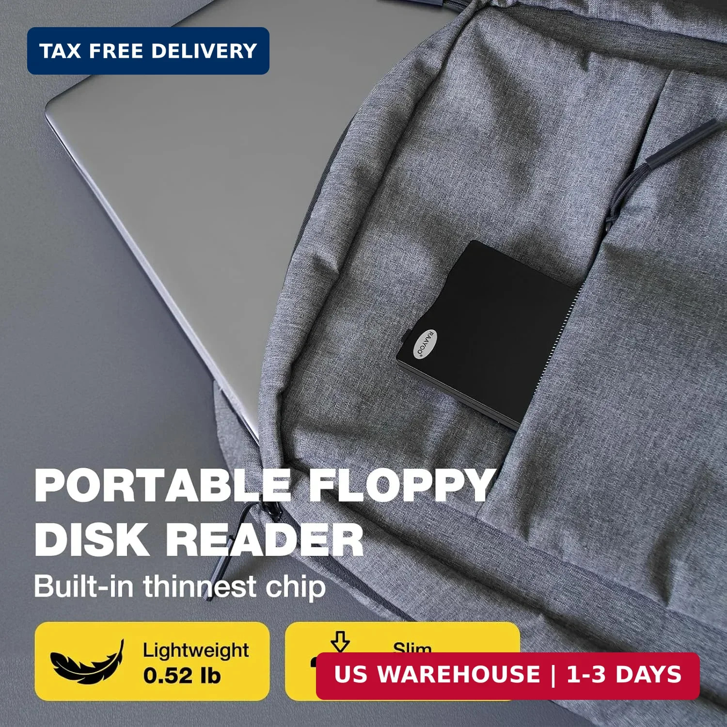 Share RAAYOO Floppy Disk Reader USB Type A/C Black