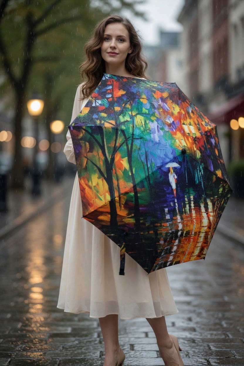 Rainy Day Impression Art Umbrella