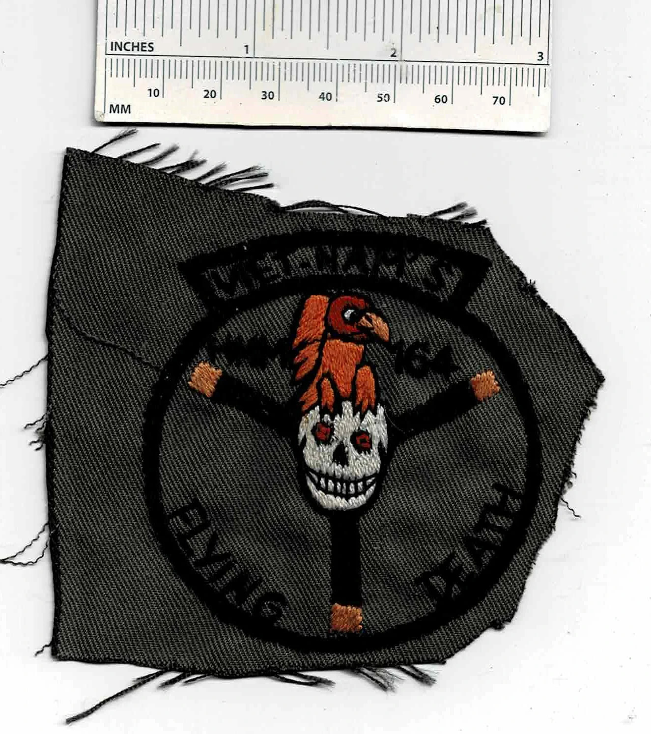 Vietnam War Hand Sewn FLYING DEATH HMM-165 USMC US Marine Corps Shoulder Patch